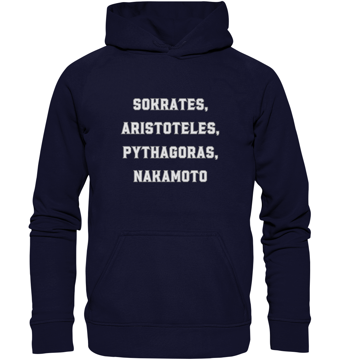SOKRATES, ARISTOTELES, PHYTHAGORAS, NAKAMOTO - Basic Unisex Hoodie