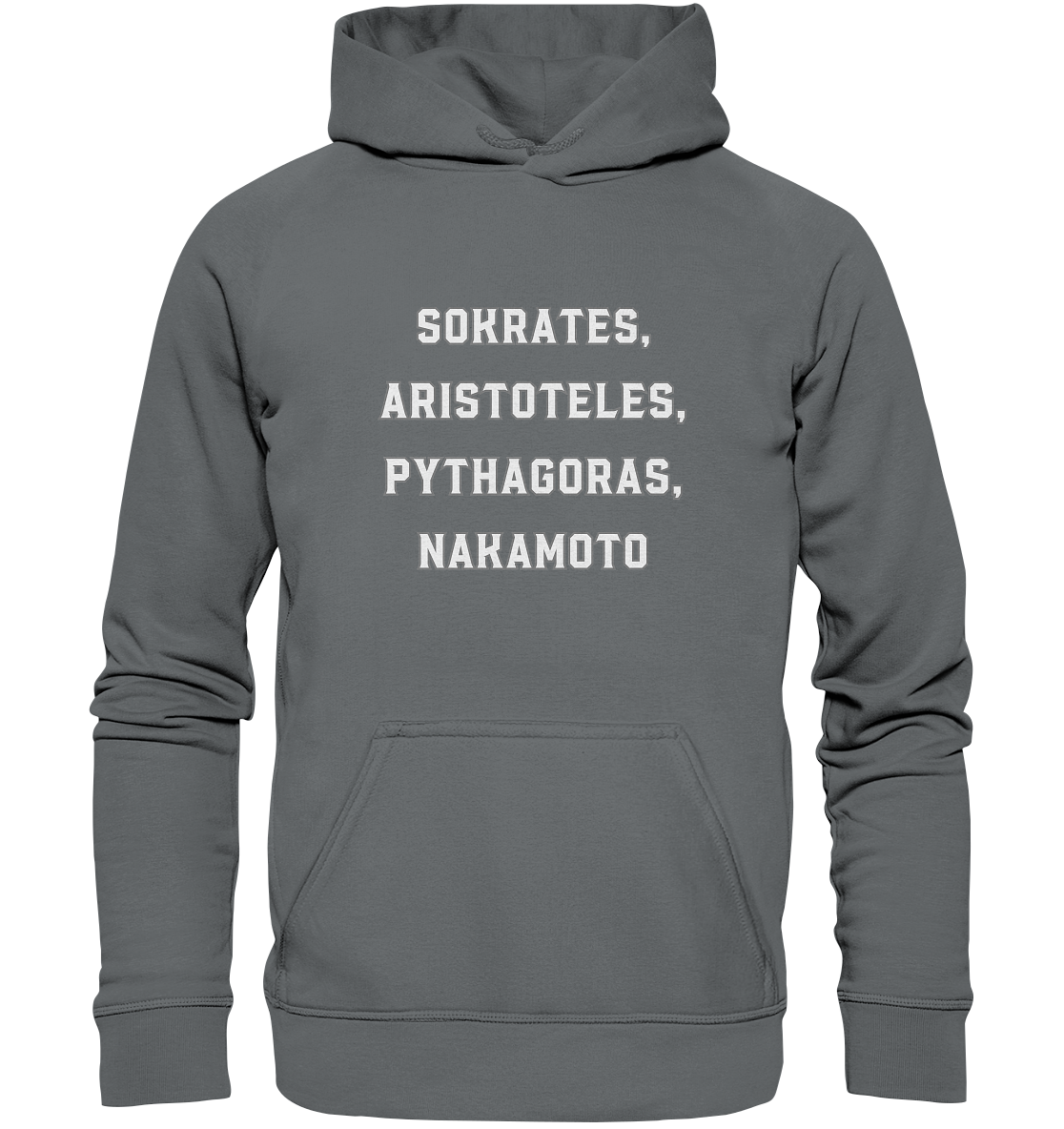 SOKRATES, ARISTOTELES, PHYTHAGORAS, NAKAMOTO - Basic Unisex Hoodie