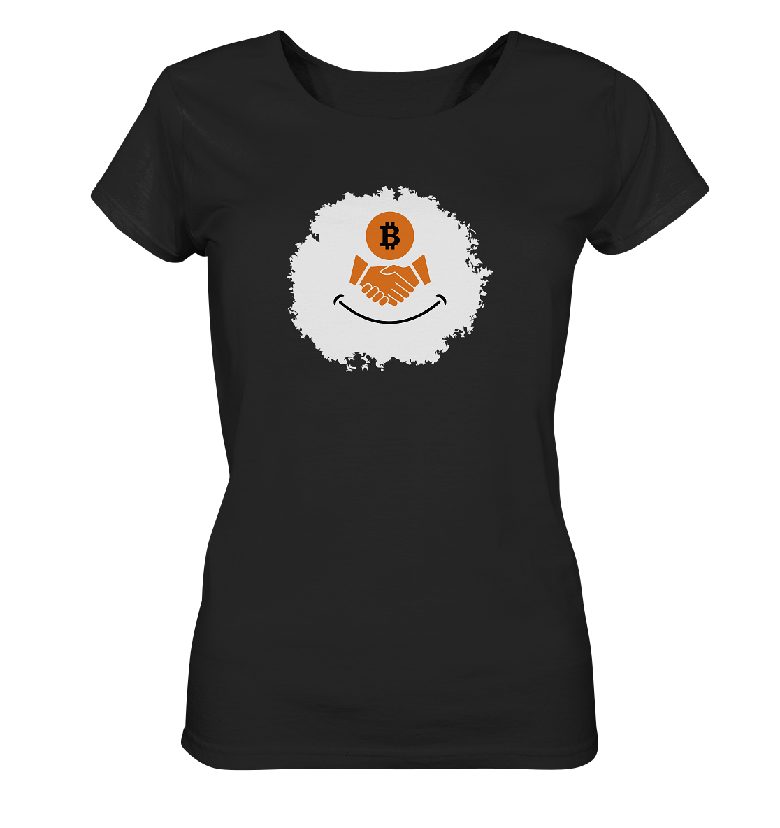 Smiley Bitcoin handshake - (Ladies Collection 21% Rabatt bis zum Halving 2024) - Ladies Organic Shirt