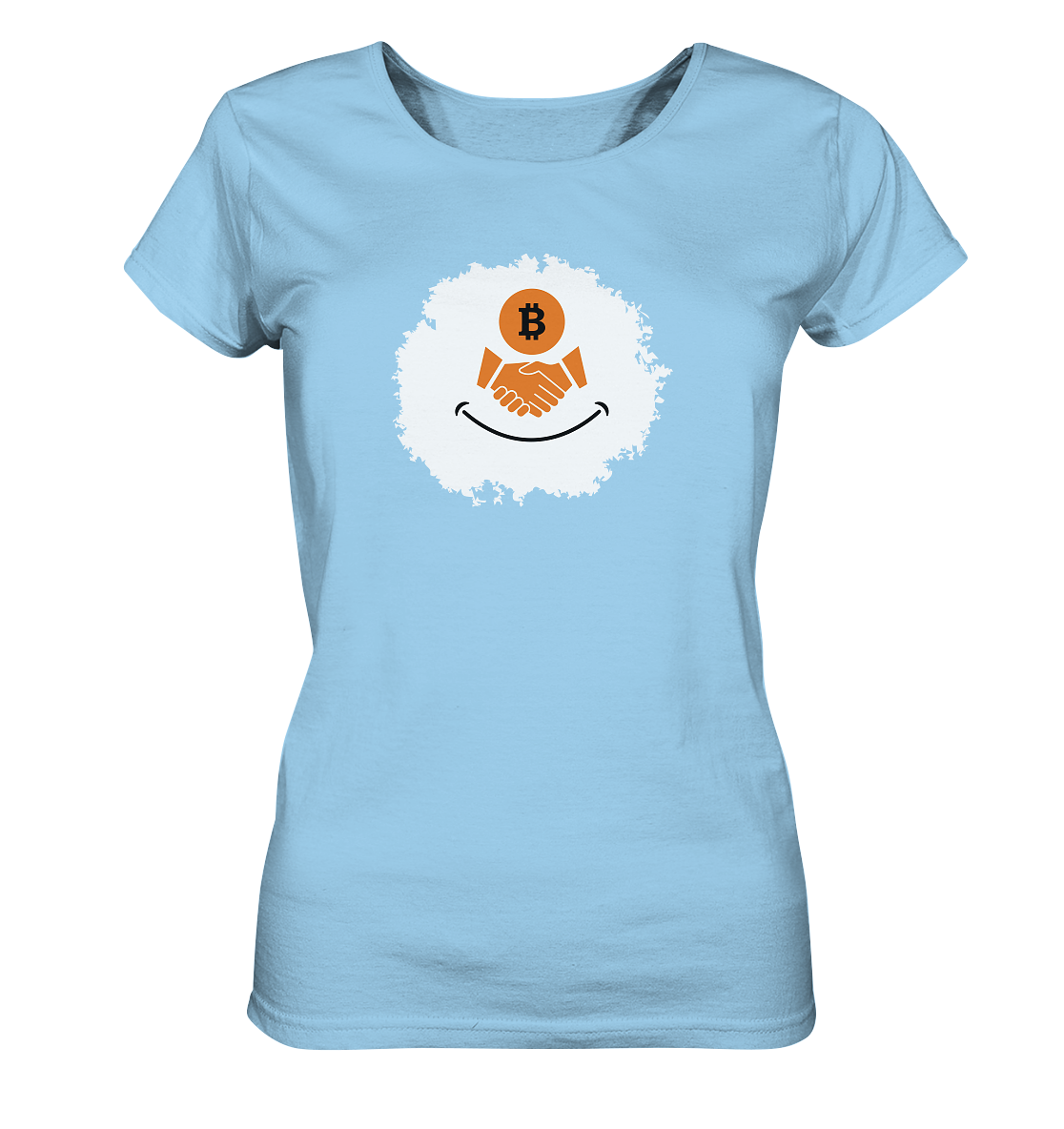 Smiley Bitcoin handshake - (Ladies Collection 21% Rabatt bis zum Halving 2024) - Ladies Organic Shirt