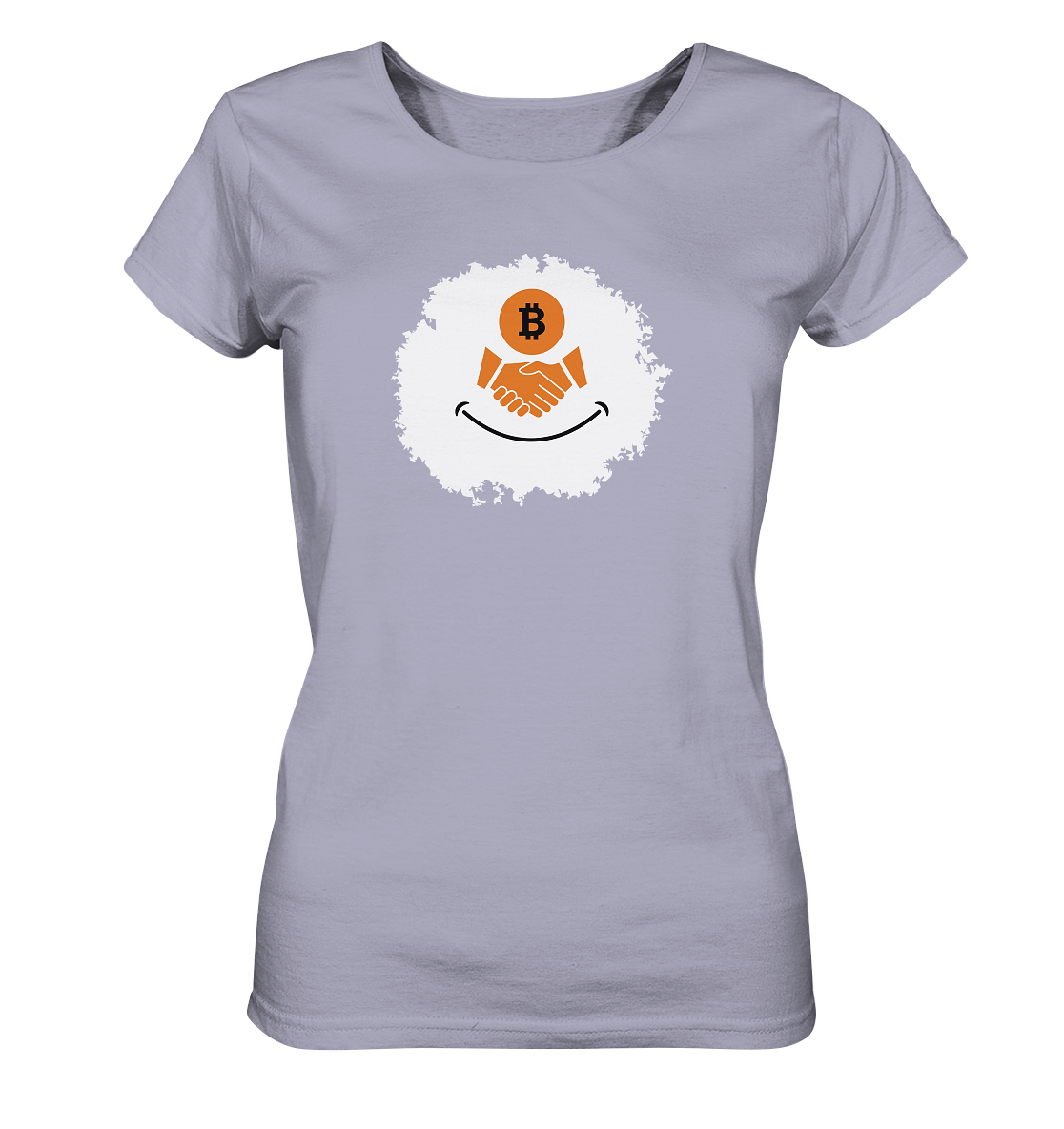 Smiley Bitcoin handshake - (Ladies Collection 21% Rabatt bis zum Halving 2024) - Ladies Organic Shirt
