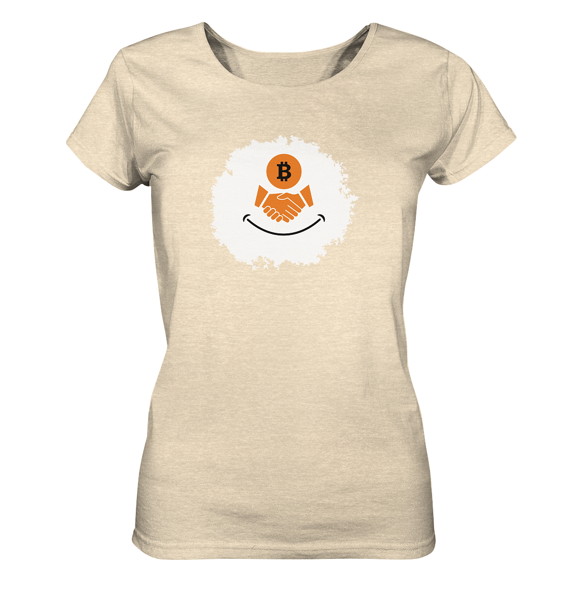 Smiley Bitcoin handshake - (Ladies Collection 21% Rabatt bis zum Halving 2024) - Ladies Organic Shirt