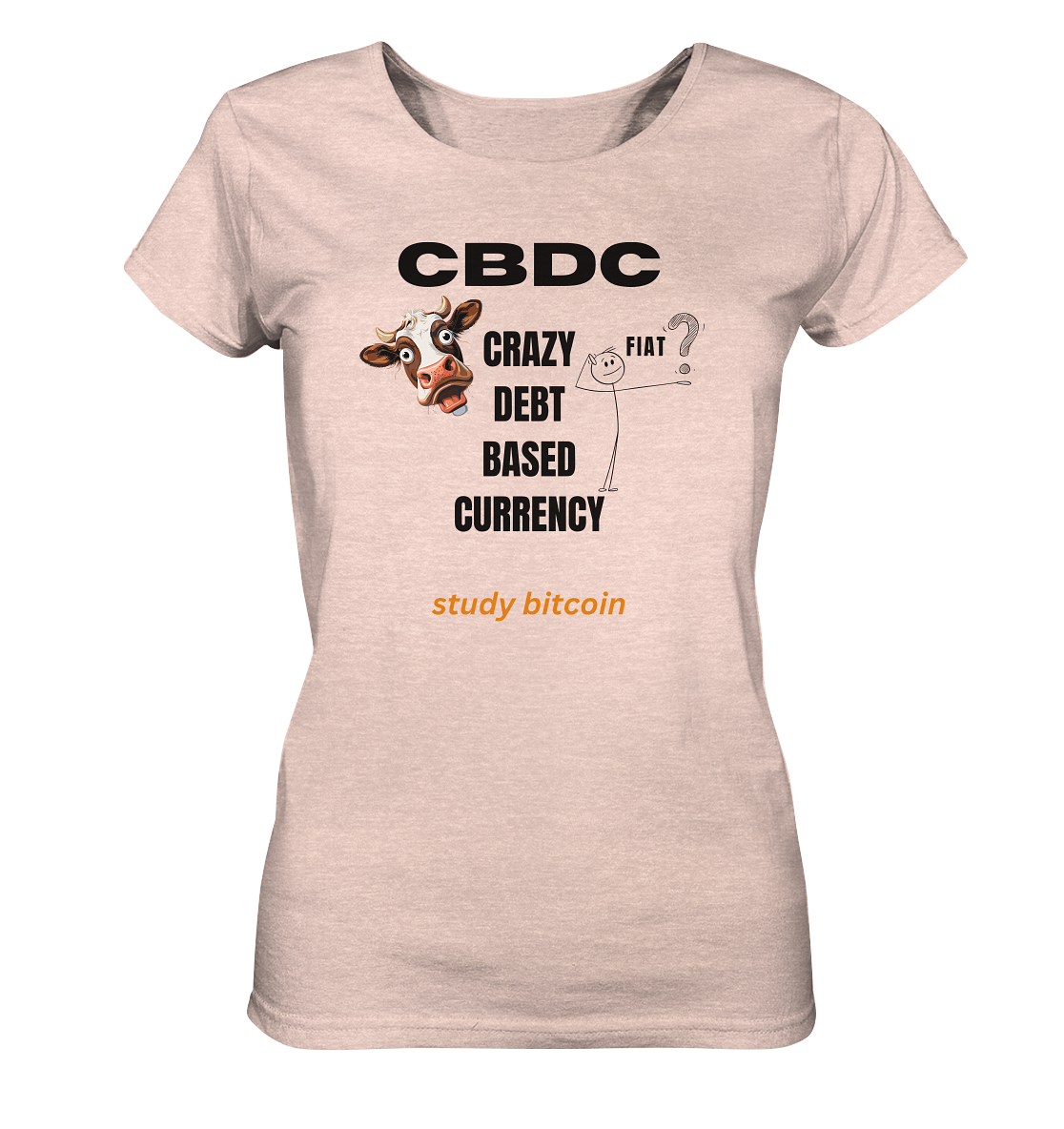 CBDC - CRAZY DEBT BASED CURRENCY - study bitcoin (Ladies Collection 21% Rabatt bis zum Halving 2024) - Ladies Organic Shirt (meliert)