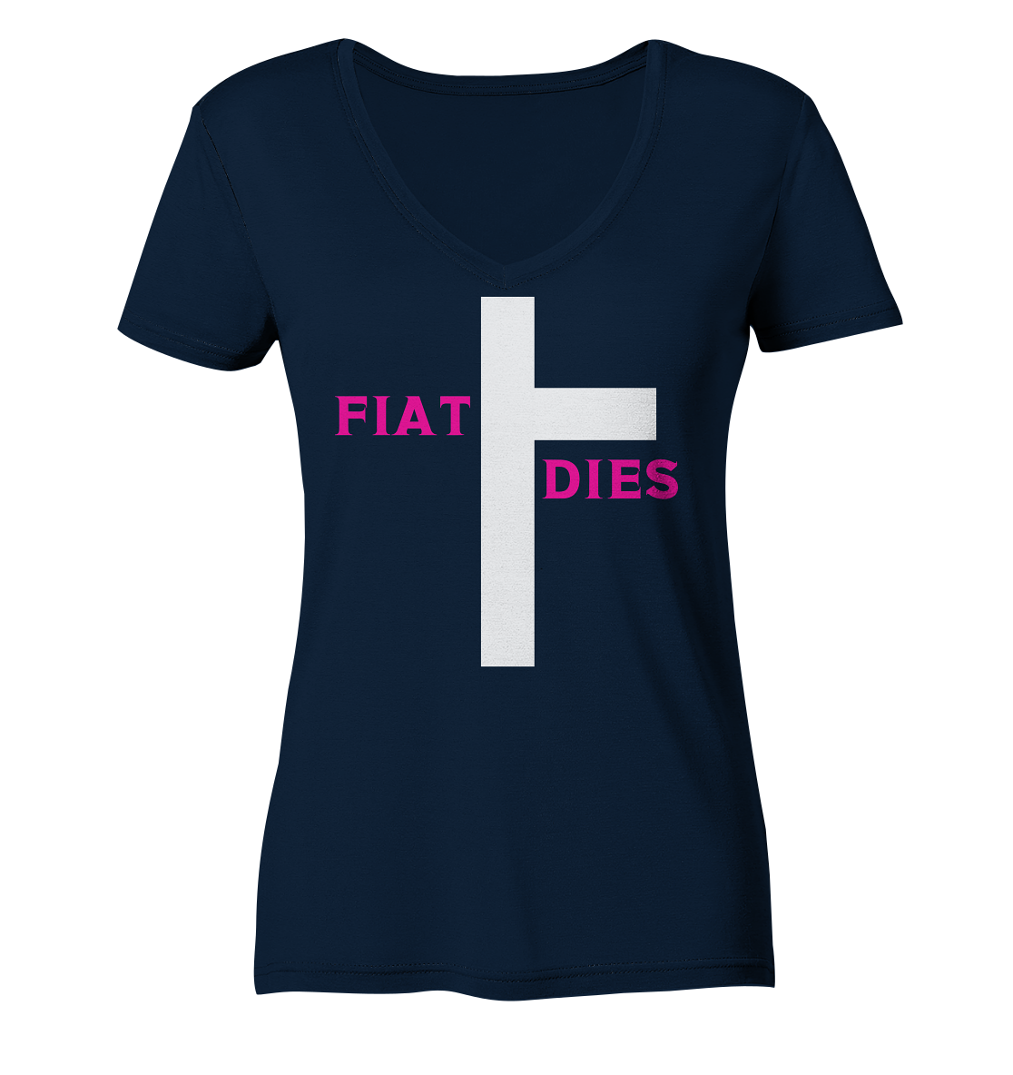 FIAT DIES (pink / pink) - Ladies Collection - Ladies Organic V-Neck Shirt