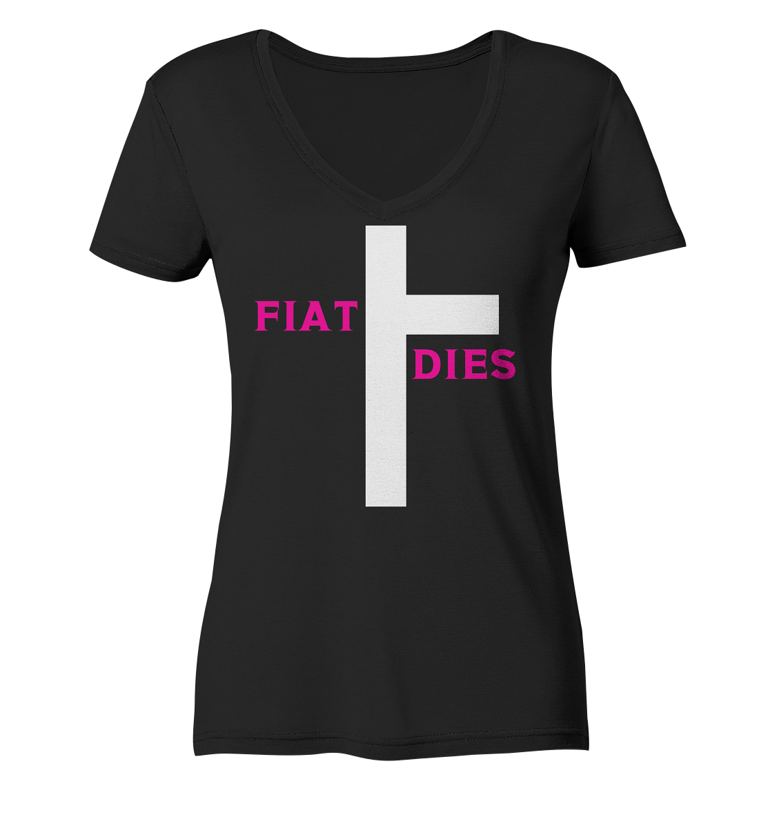 FIAT DIES (pink / pink) - Ladies Collection - Ladies Organic V-Neck Shirt