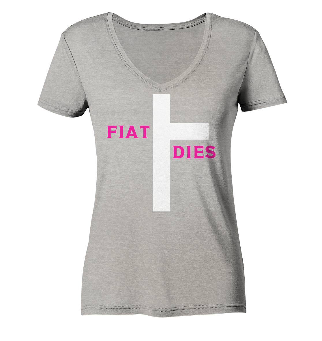FIAT DIES (pink / pink) - Ladies Collection - Ladies Organic V-Neck Shirt