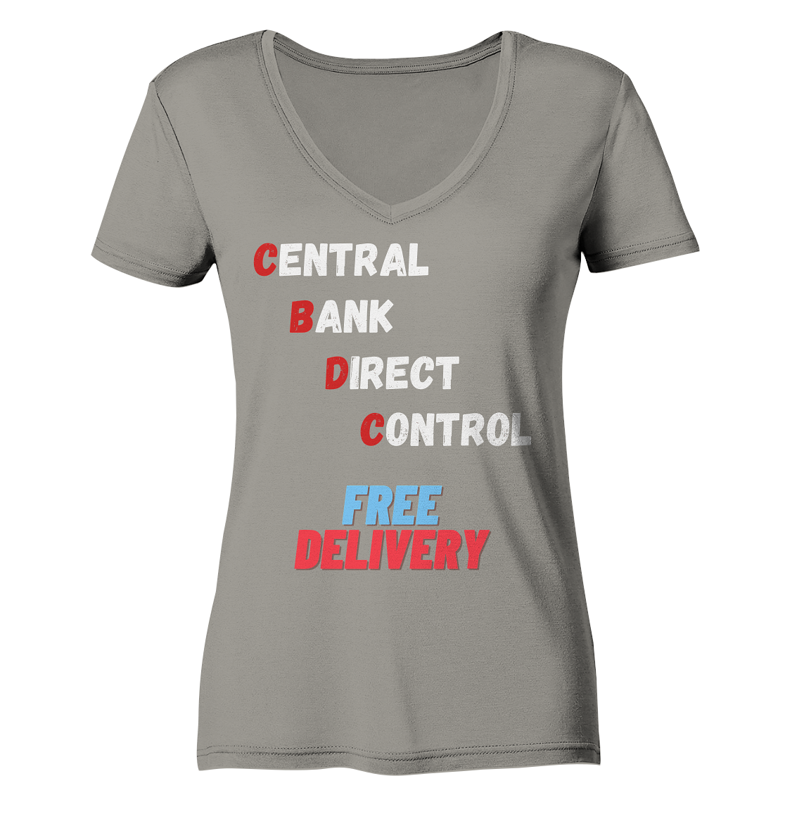 CENTRAL BANK DIRECT CONTROL - FREE DELIVERY (Ladies Collection 21% Rabatt bis zum Halving 2024) - Ladies V-Neck Shirt