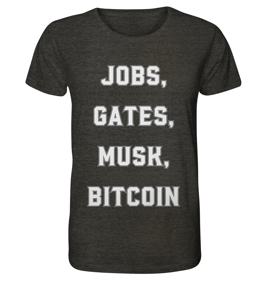 Steve Jobs, Bill Gates, Elon Musk, BITCOIN - Organic Shirt (meliert)