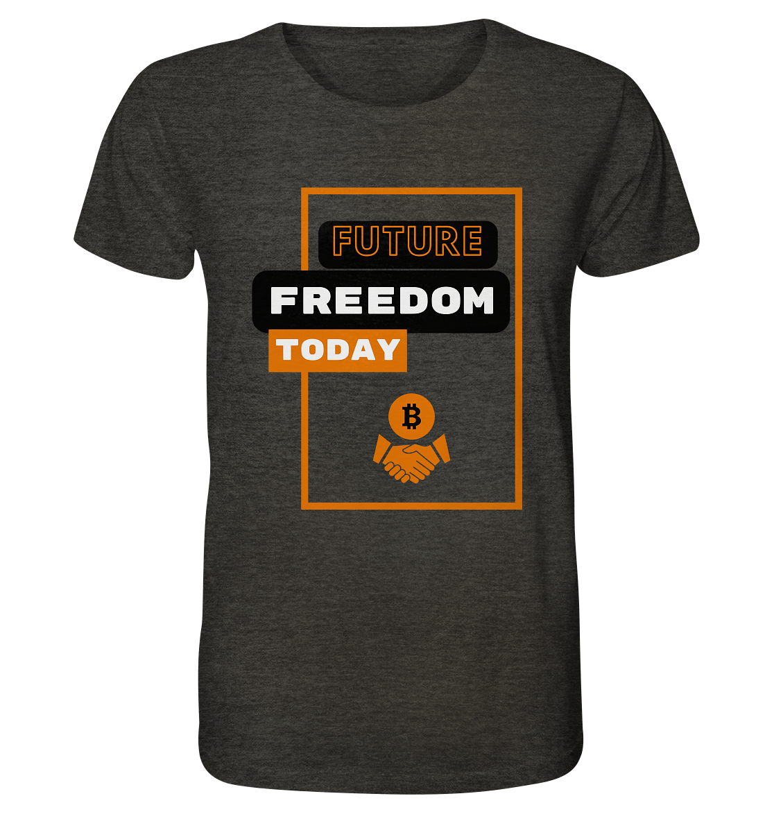 FUTURE FREEDOM TODAY (BTC handshake) - Organic Shirt (meliert)