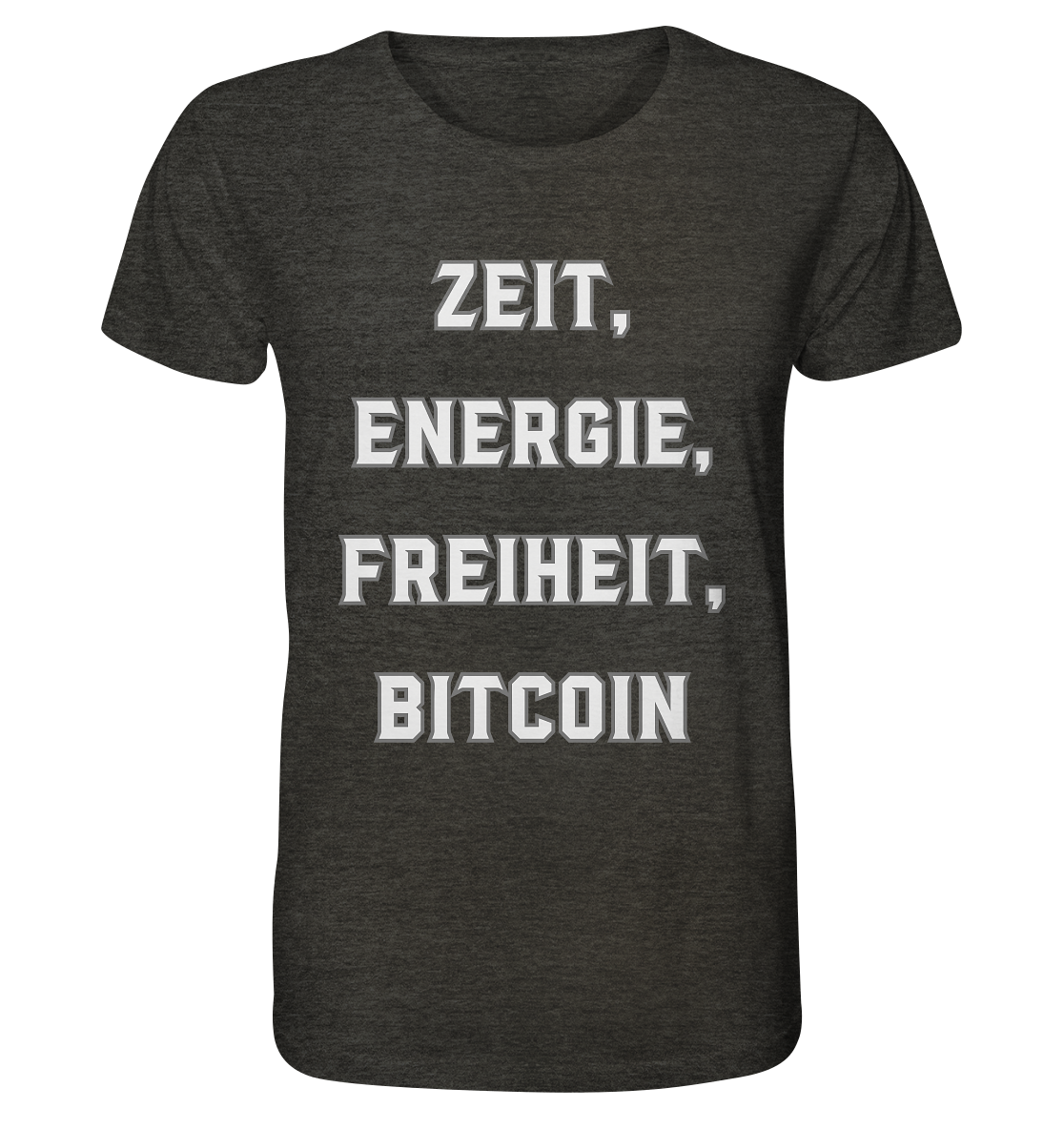 ZEIT, ENERGIE, FREIHEIT, BITCOIN - Organic Shirt (meliert)