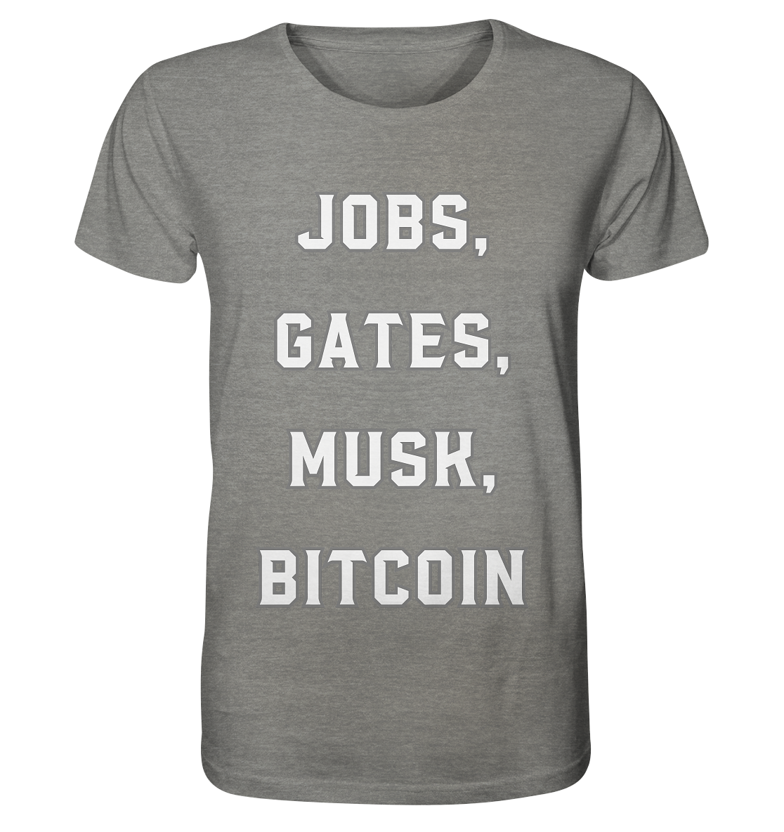 Steve Jobs, Bill Gates, Elon Musk, BITCOIN - Organic Shirt (meliert)