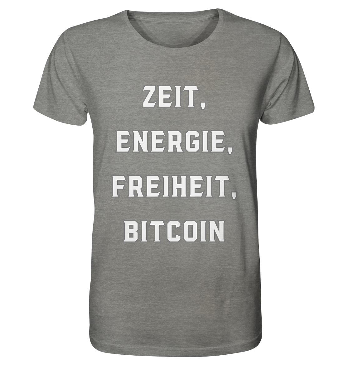 ZEIT, ENERGIE, FREIHEIT, BITCOIN - Organic Shirt (meliert)