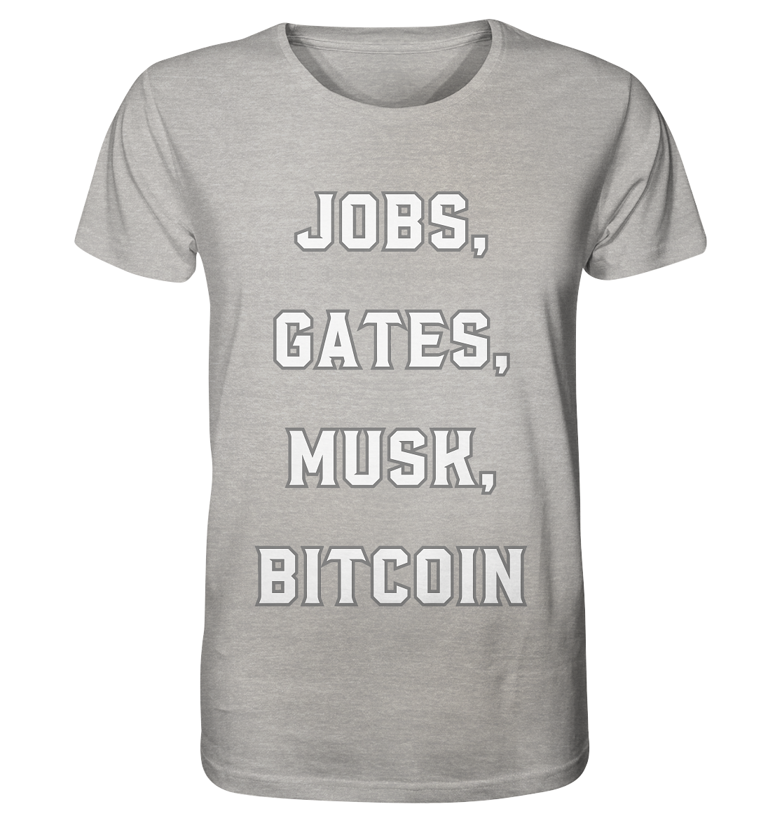 Steve Jobs, Bill Gates, Elon Musk, BITCOIN - Organic Shirt (meliert)