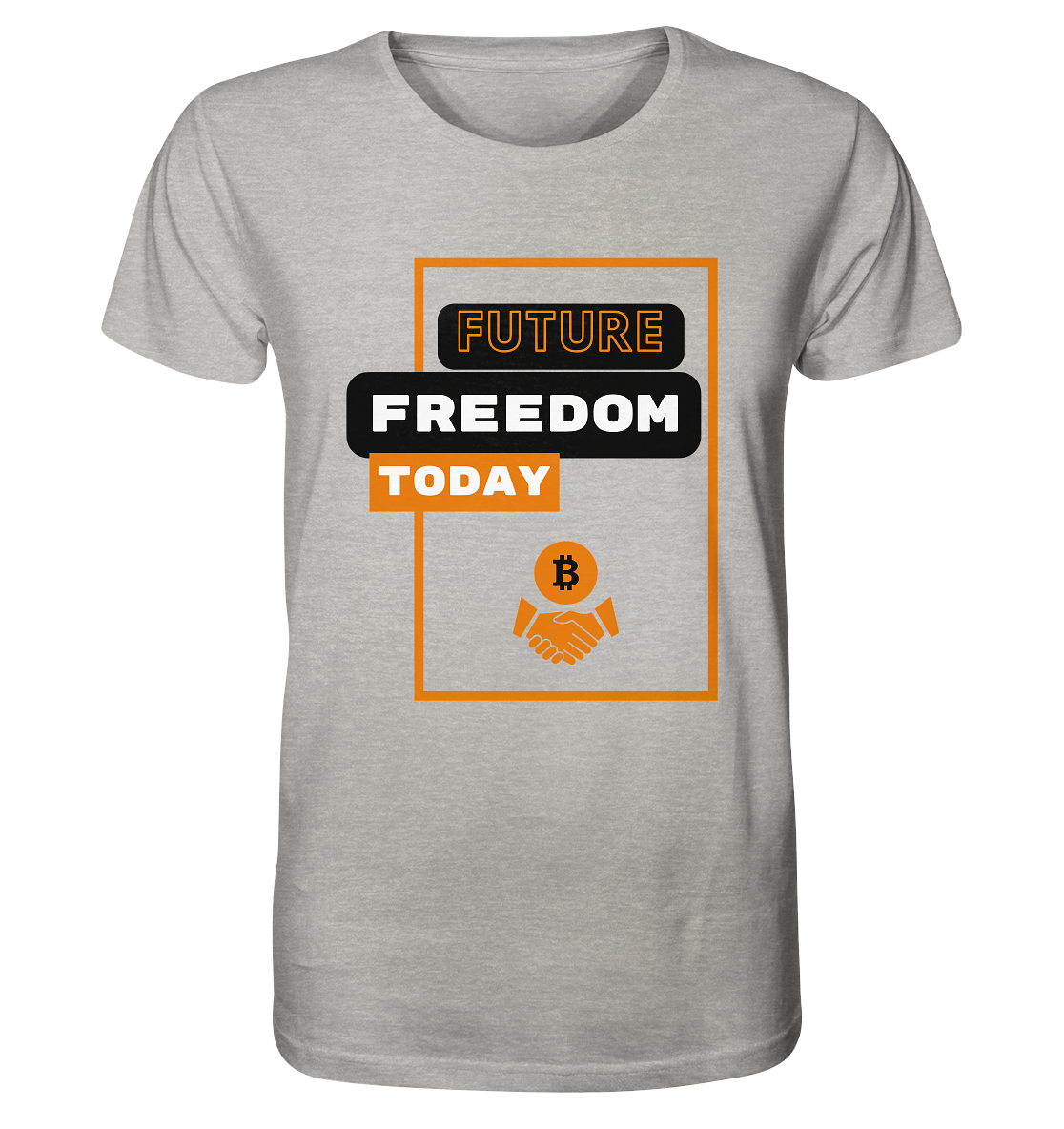 FUTURE FREEDOM TODAY (BTC handshake) - Organic Shirt (meliert)