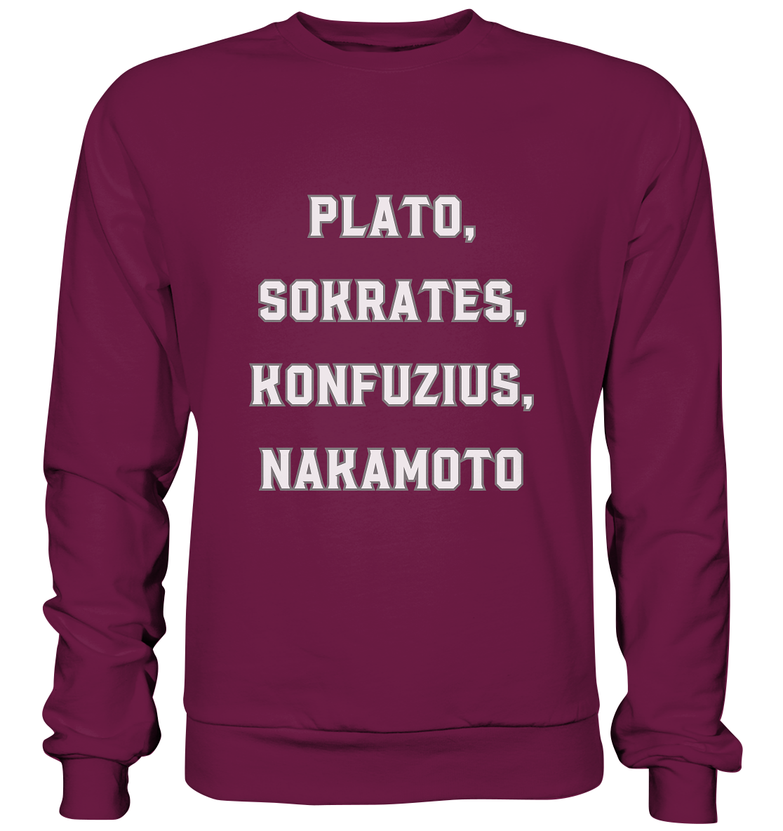 PLATO, SOKRATES, KONFUZIUS, NAKAMOTO - Premium Sweatshirt