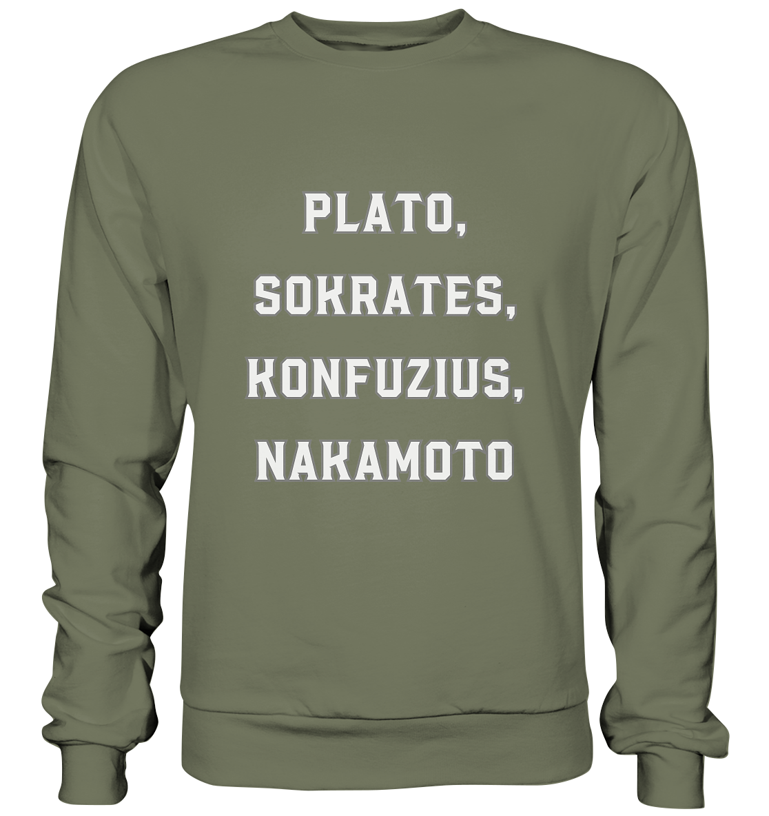 PLATO, SOKRATES, KONFUZIUS, NAKAMOTO - Premium Sweatshirt