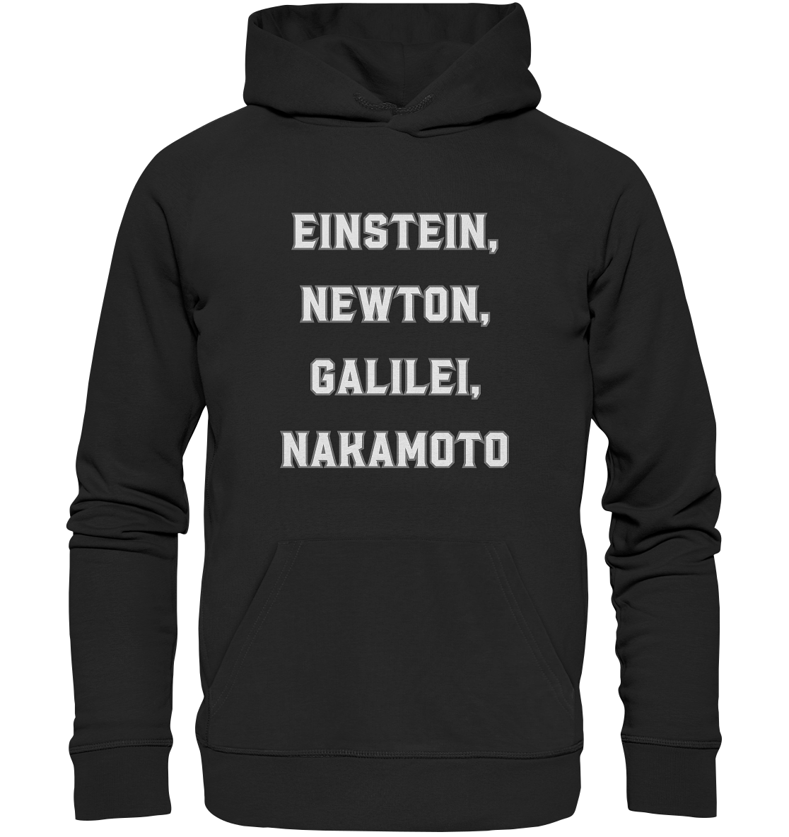 EINSTEIN, NEWTON, GALILEI, NAKAMOTO - Premium Unisex Hoodie