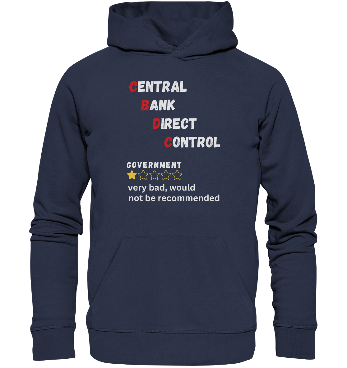 CENTRAL BANK DIRECT CONTROL - GOVERNMENT...not be recommended - STUDY BITCOIN - Premium Unisex Hoodie