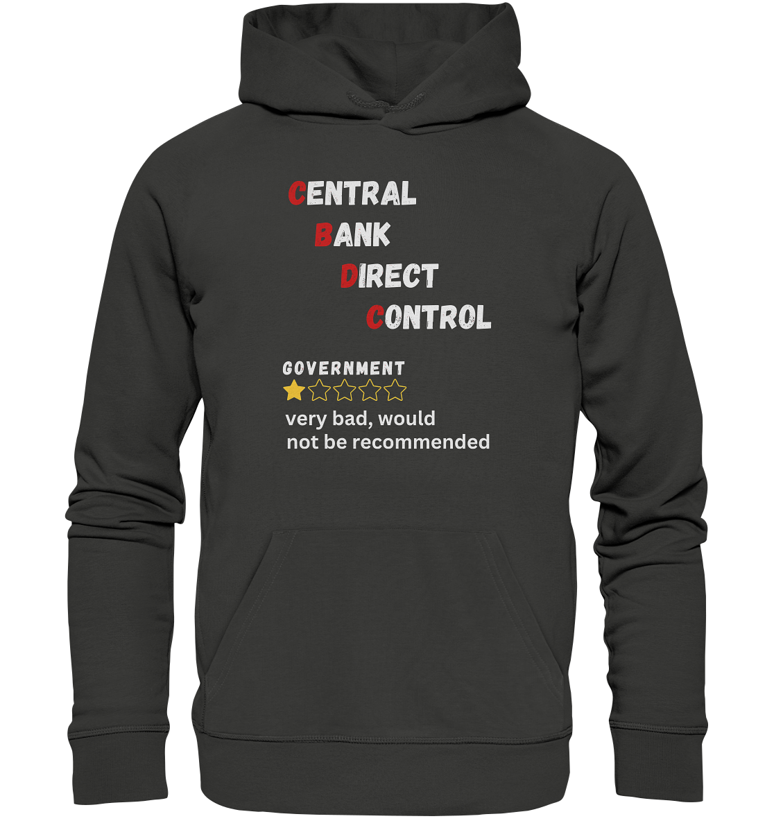 CENTRAL BANK DIRECT CONTROL - GOVERNMENT...not be recommended - STUDY BITCOIN - Premium Unisex Hoodie