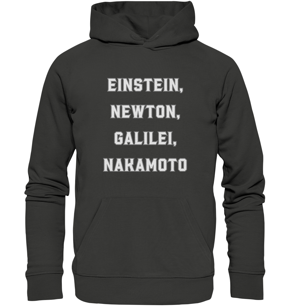 EINSTEIN, NEWTON, GALILEI, NAKAMOTO - Premium Unisex Hoodie