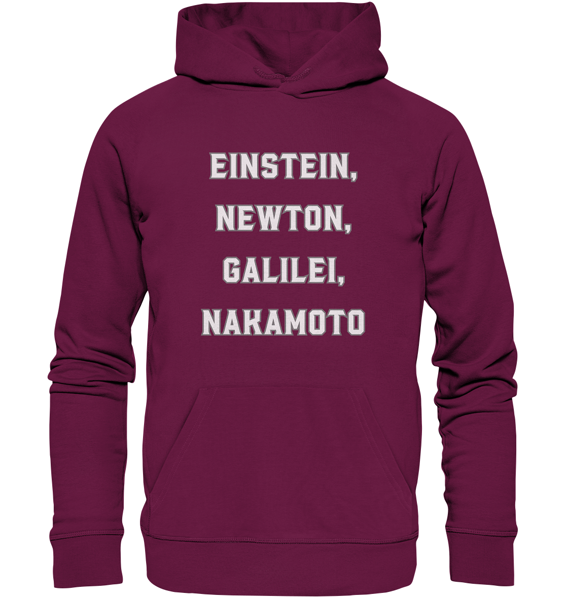 EINSTEIN, NEWTON, GALILEI, NAKAMOTO - Premium Unisex Hoodie