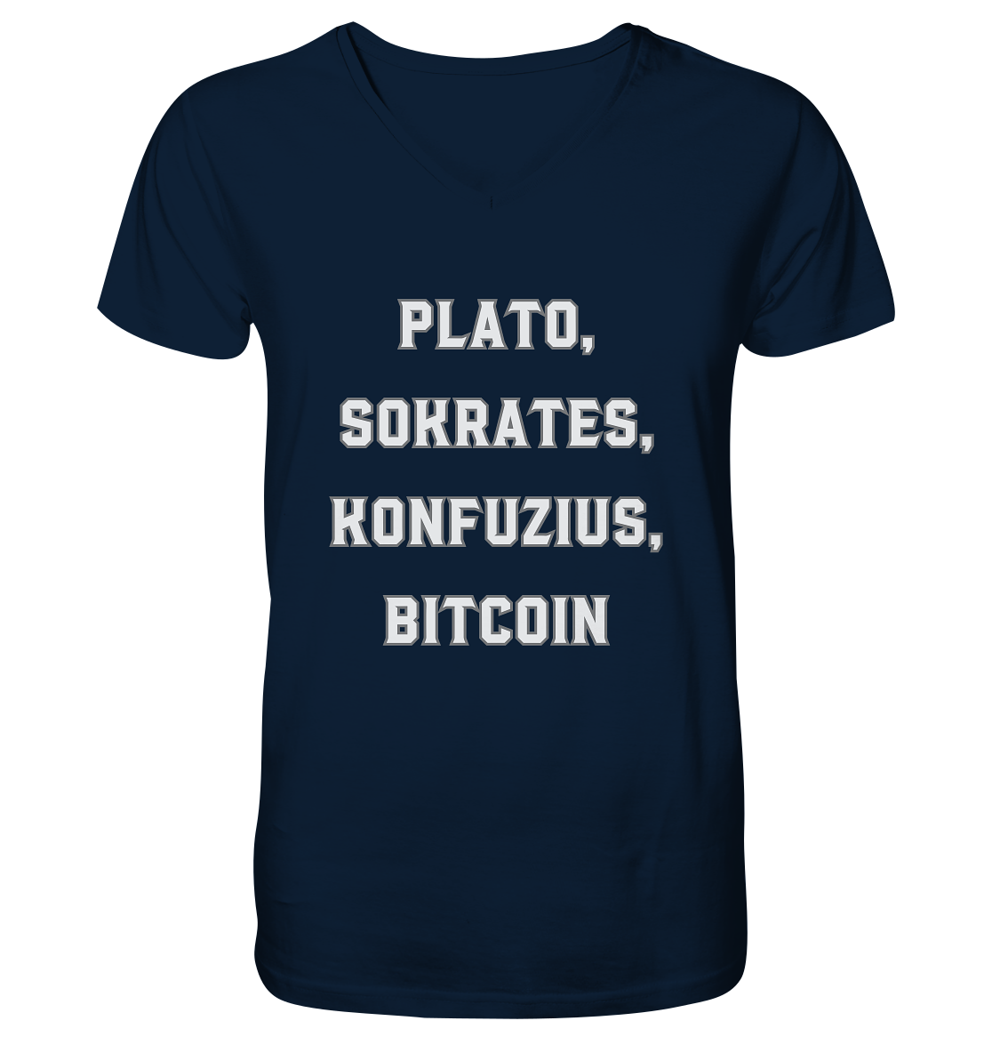 PLATO, SOKRATES, KONFUZIUS, BITCOIN - V-Neck Shirt