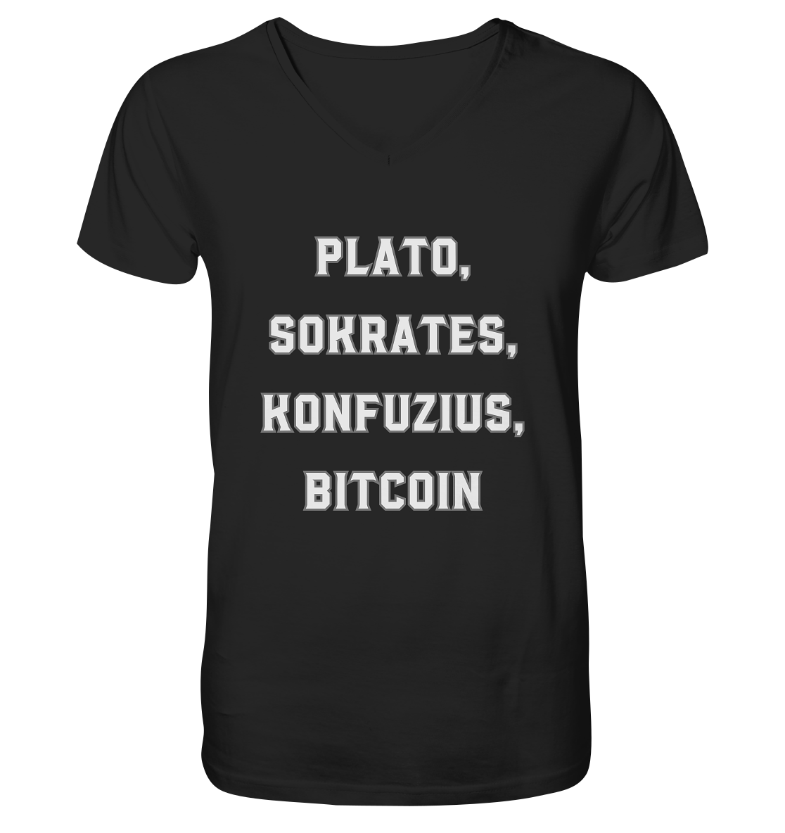 PLATO, SOKRATES, KONFUZIUS, BITCOIN - V-Neck Shirt