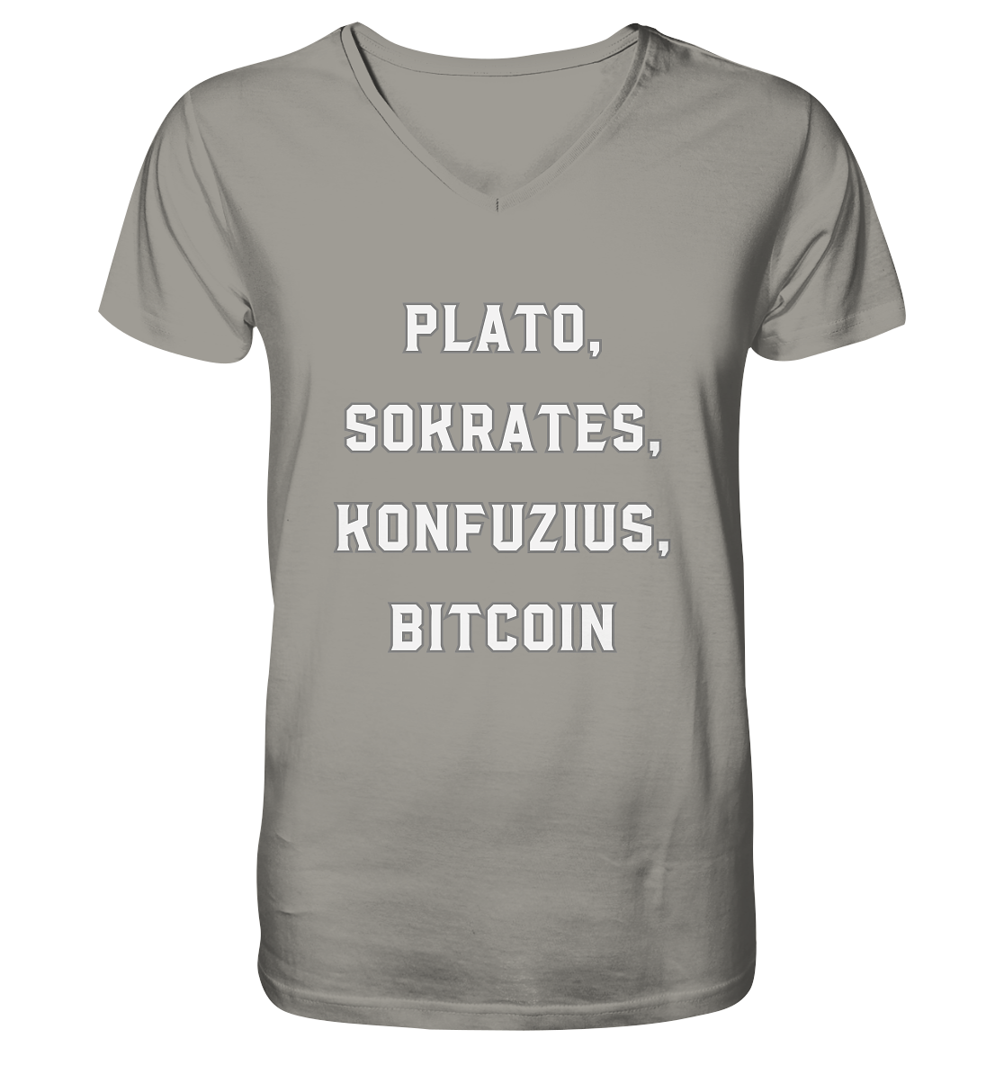 PLATO, SOKRATES, KONFUZIUS, BITCOIN - V-Neck Shirt