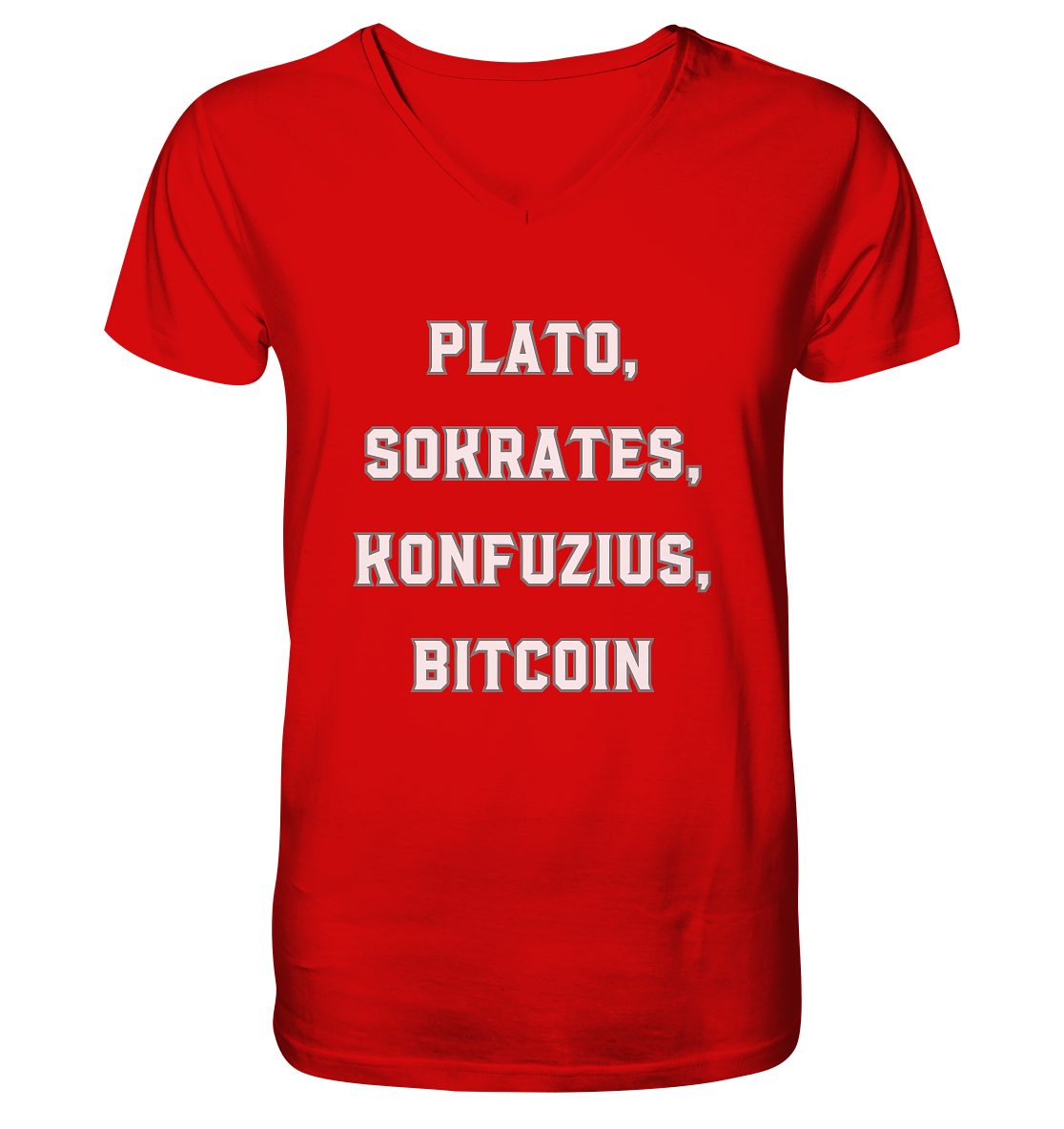 PLATO, SOKRATES, KONFUZIUS, BITCOIN - V-Neck Shirt