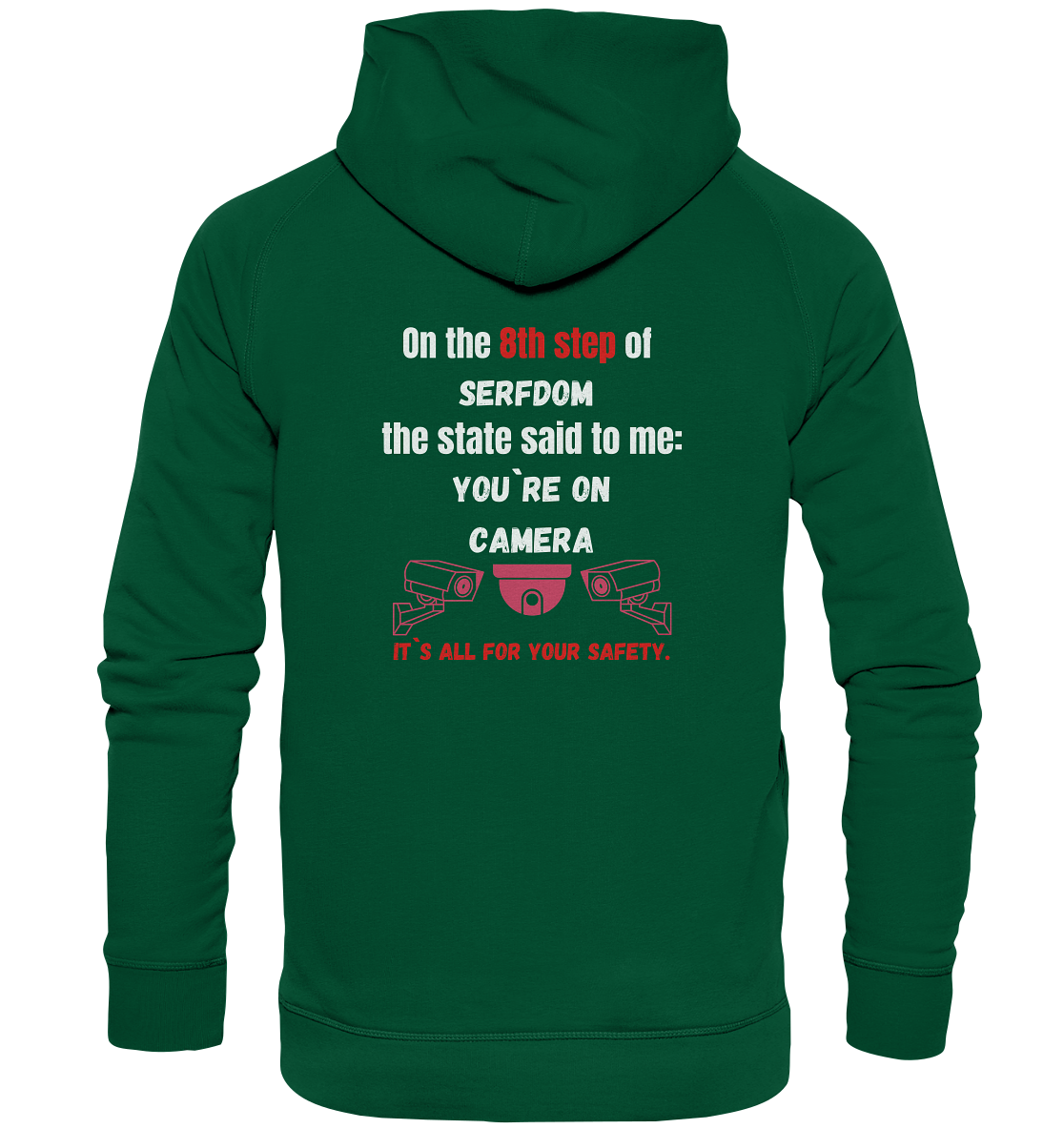 8th step of serfdom - YOU`RE ON CAMERA - RÜCKENDRUCK (Herren, Men)  - Basic Unisex Hoodie