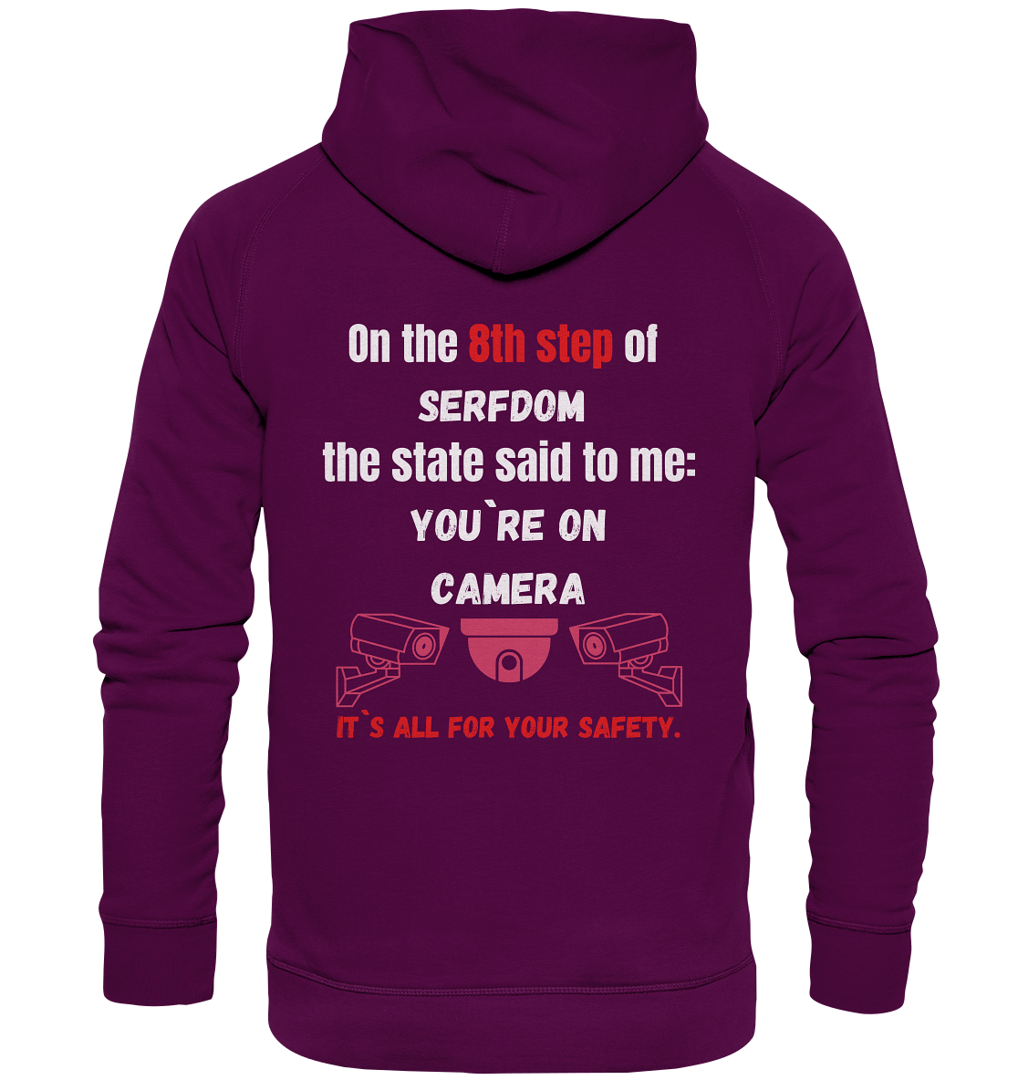 8th step of serfdom the state said to me: YOU`RE ON CAMERA # RÜCKENDRUCK # (Ladies Collection 21% Rabatt bis zum Halving 2024) - Basic Unisex Hoodie