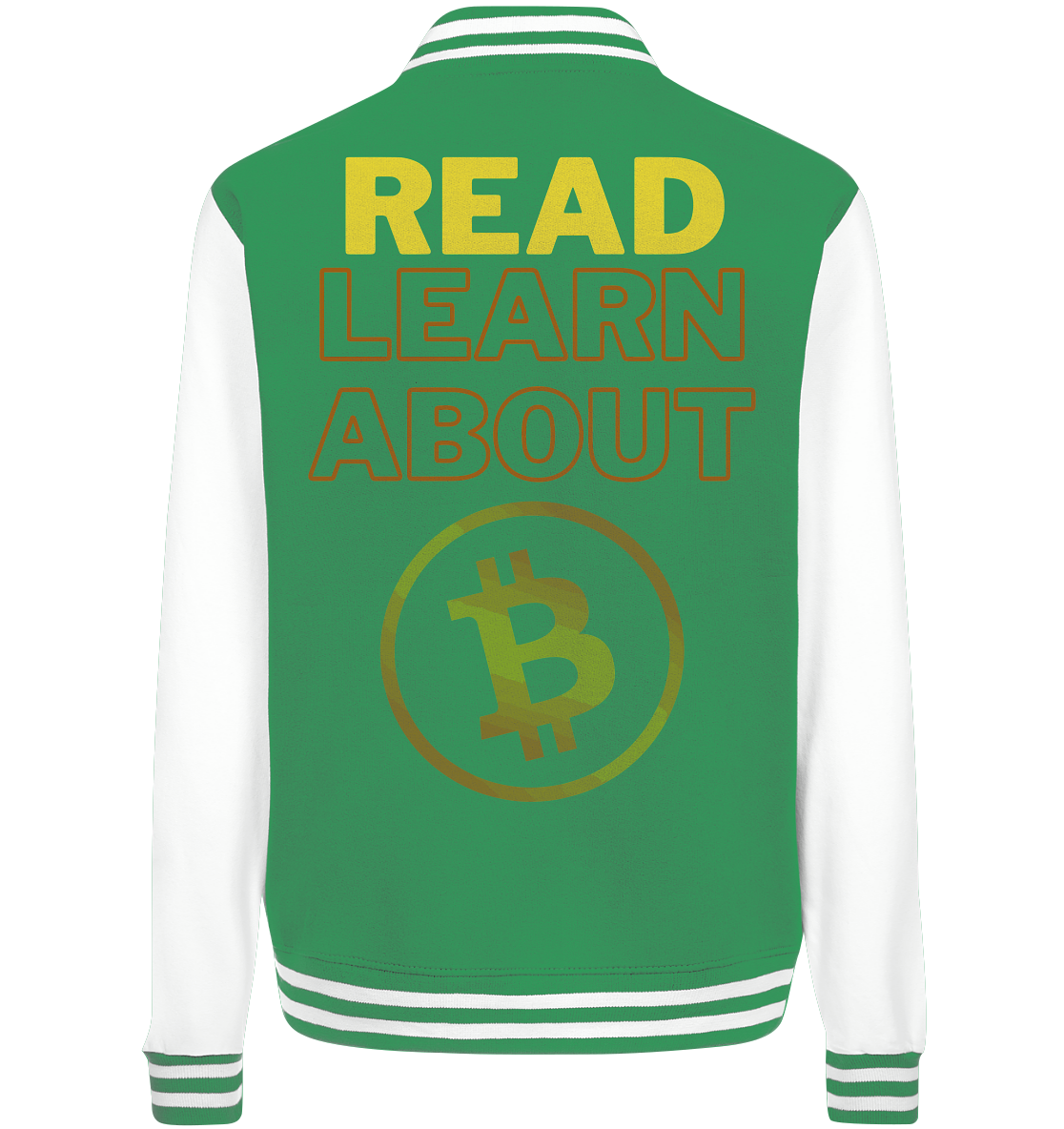 READ - LEARN ABOUT - BTC-Symbol - College Jacket