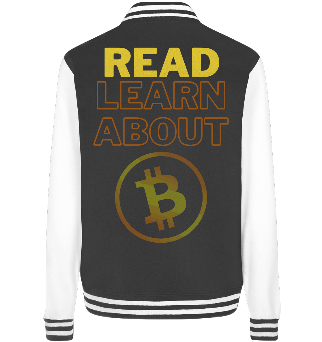 READ - LEARN ABOUT - BTC-Symbol - College Jacket