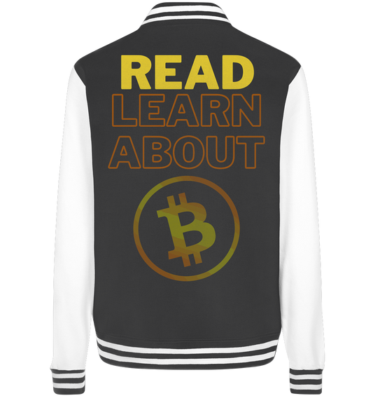 READ - LEARN ABOUT - BTC-Symbol - College Jacket