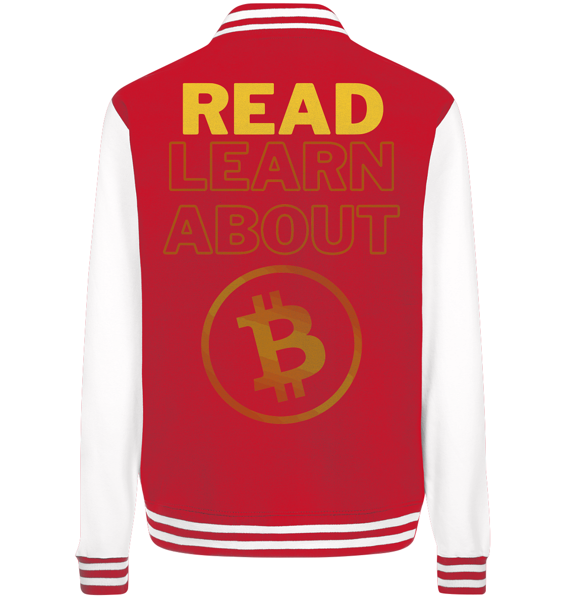 READ - LEARN ABOUT - BTC-Symbol - College Jacket