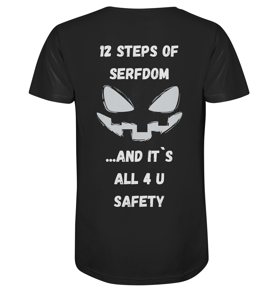 12 steps of serfdom - STEP 2 - (Vorder- UND Rückseite) - Mens Organic V-Neck Shirt