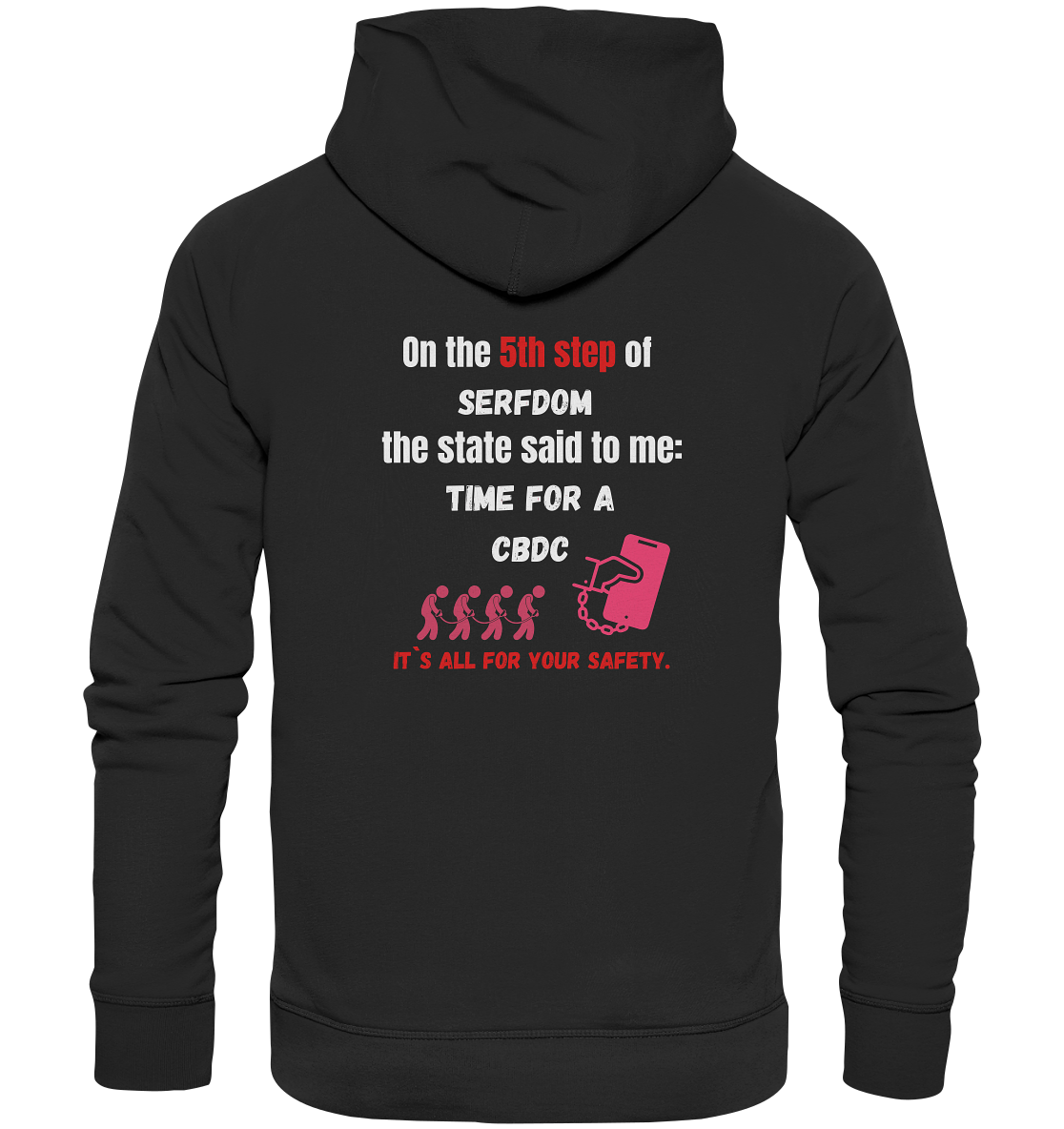 5th step of serfdom - TIME FOR A CBDC - RÜCKENDRUCK (Herren, Men) - Organic Basic Hoodie