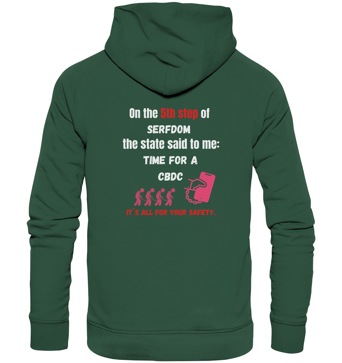 5th step of serfdom - TIME FOR A CBDC - RÜCKENDRUCK (Herren, Men) - Organic Basic Hoodie