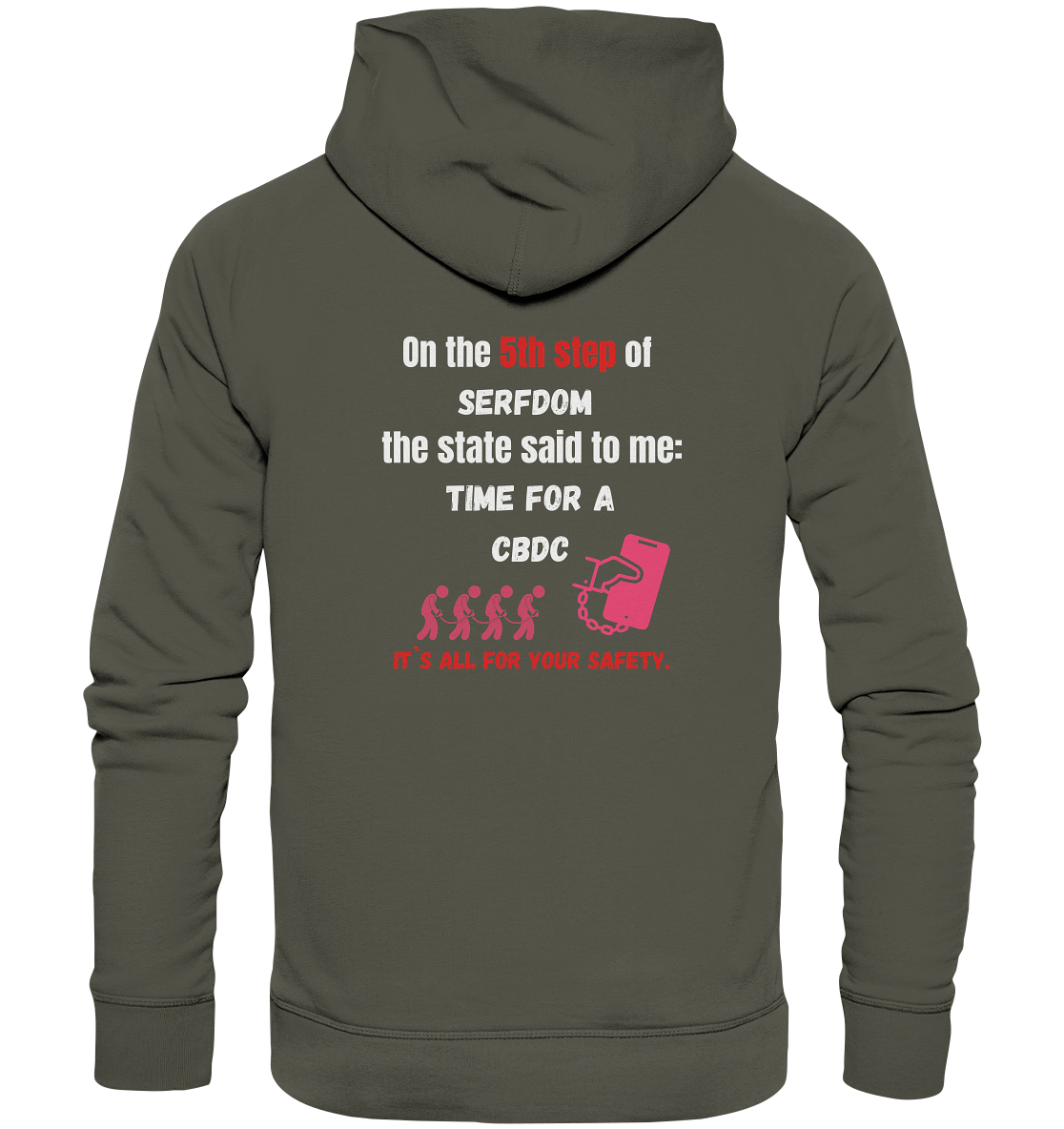 5th step of serfdom - TIME FOR A CBDC - RÜCKENDRUCK (Herren, Men) - Organic Basic Hoodie