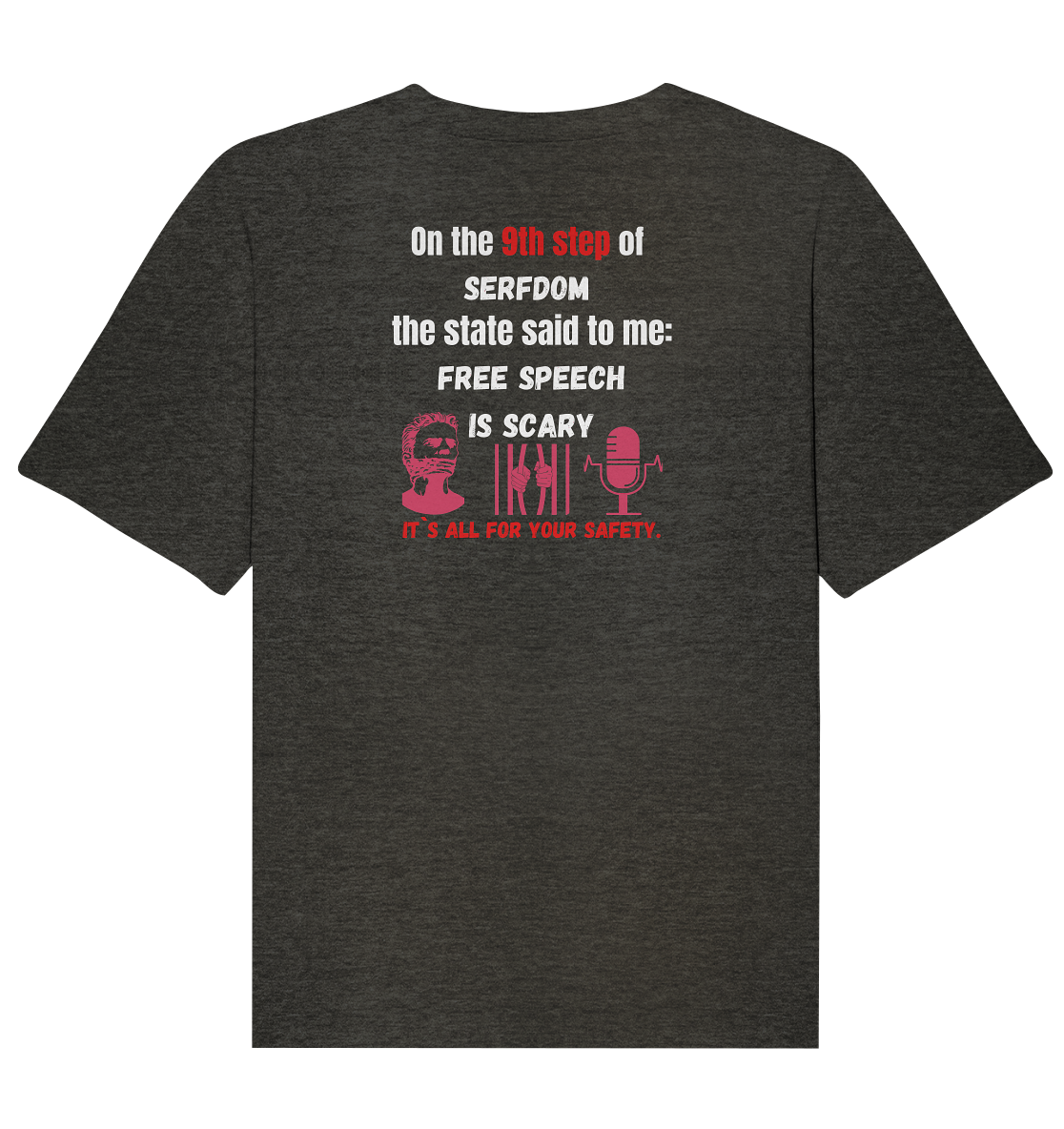 9th step of serfdom - FREE SPEECH IS SCARY - RÜCKENDRUCK (Herren, Men)   - Organic Relaxed Shirt