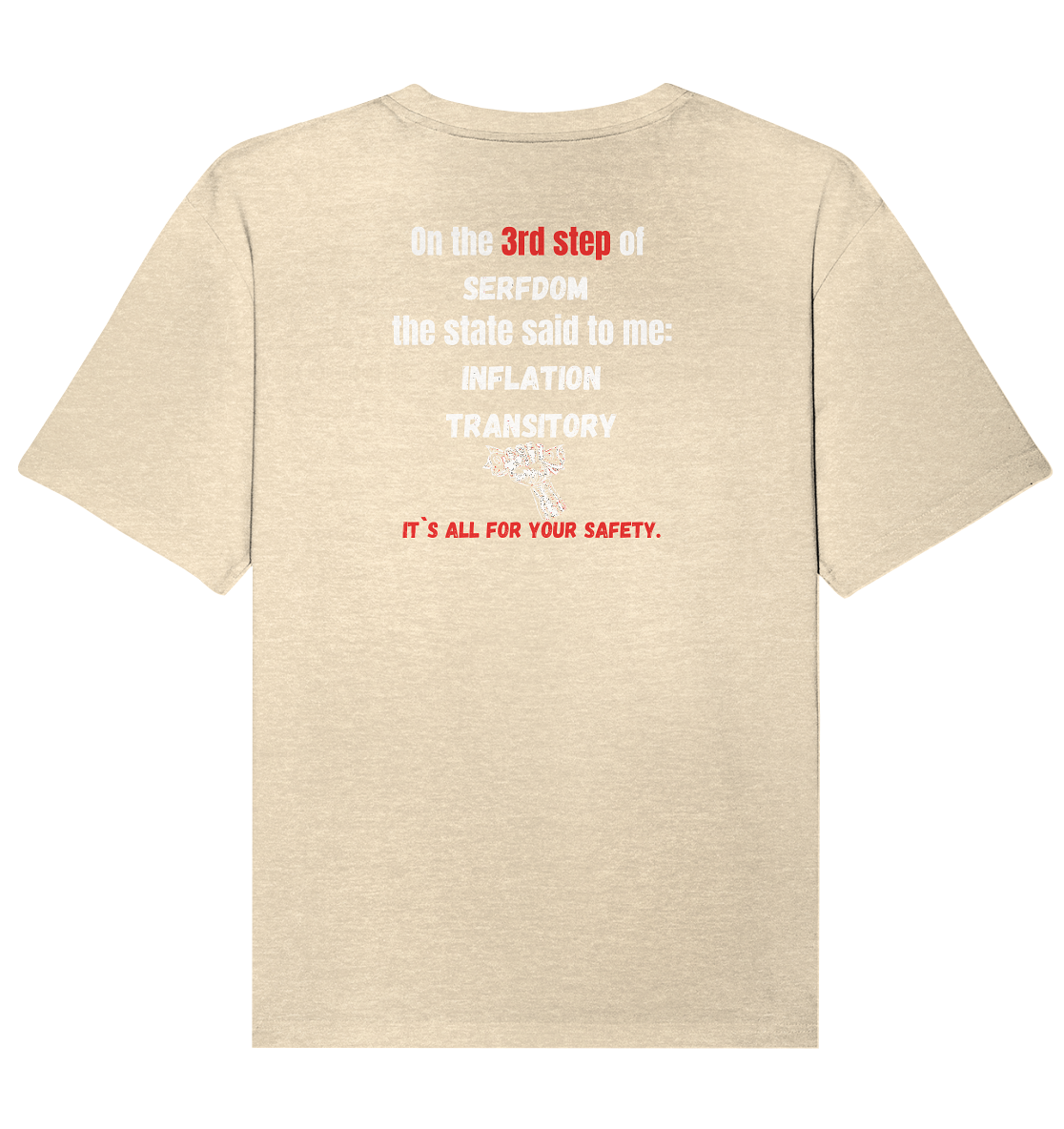 3rd step of serfdom - INFLATION TRANSITORY - RÜCKENDRUCK (Herren, Men)  - Organic Relaxed Shirt