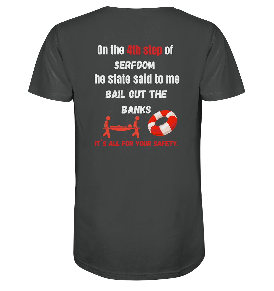 4th step of serfdom - BAIL OUT THE BANKS - RÜCKENDRUCK (Herren, Men)  - Organic Shirt