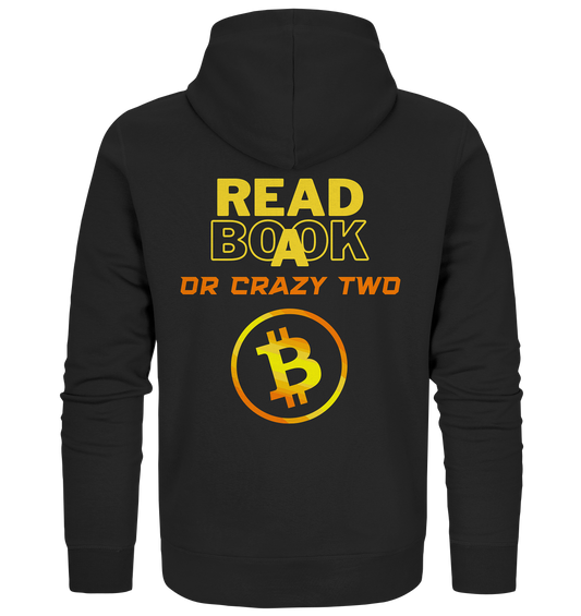 READ A BOOK or CRAZY TWO - (Schrift "crazy" in orange) - Organic Zipper