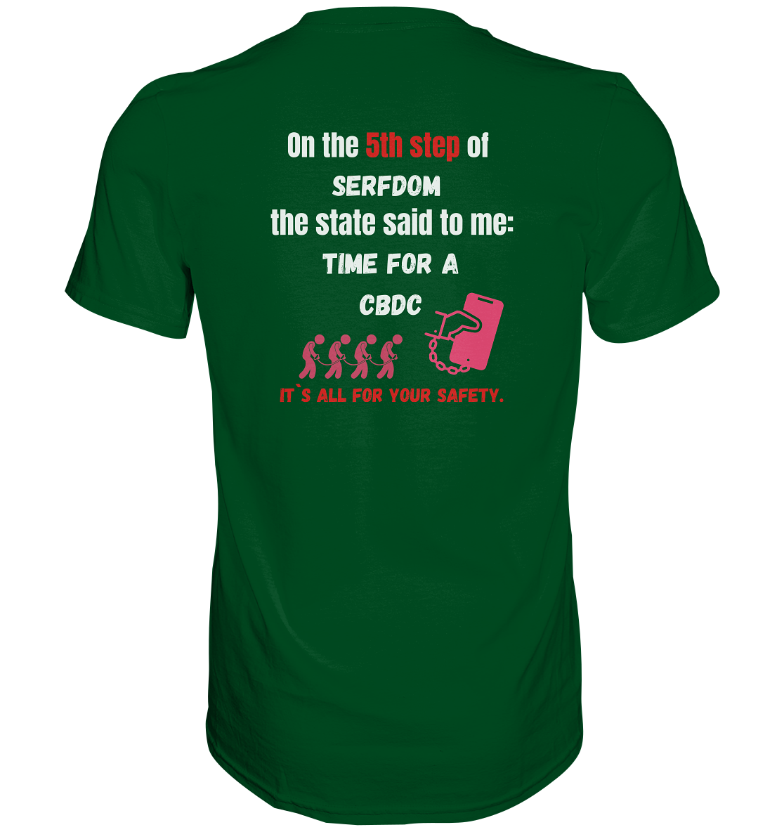 5th step of serfdom - TIME FOR A CBDC - RÜCKENDRUCK (Herren, Men) - Premium Shirt