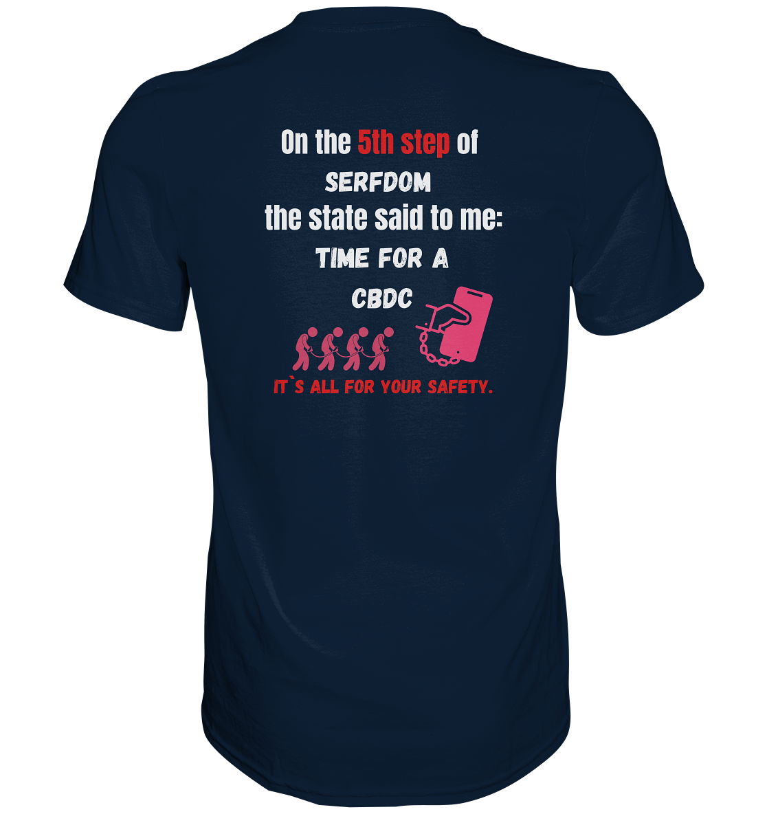 5th step of serfdom - TIME FOR A CBDC - RÜCKENDRUCK (Herren, Men) - Premium Shirt