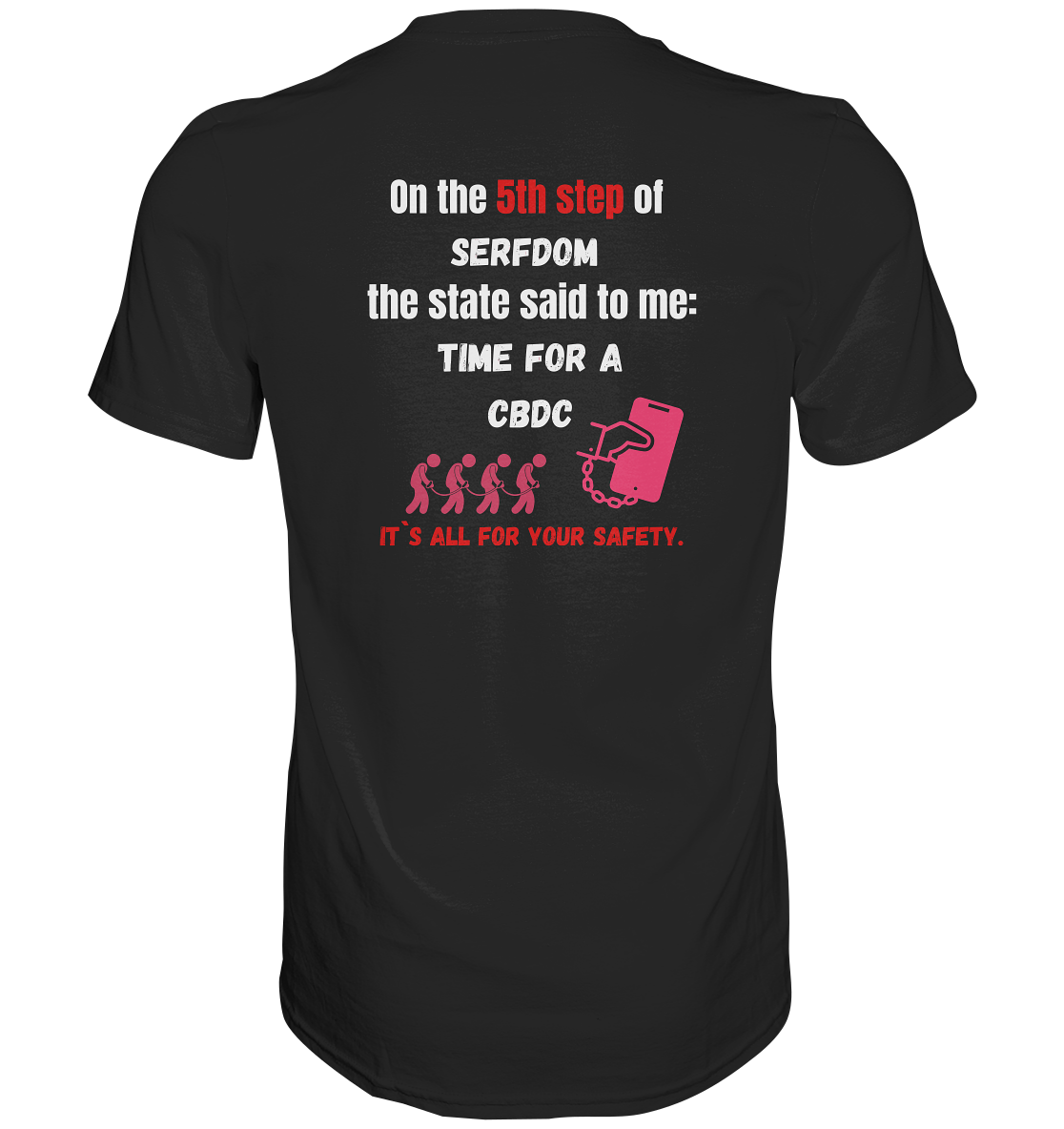 5th step of serfdom - TIME FOR A CBDC - RÜCKENDRUCK (Herren, Men) - Premium Shirt