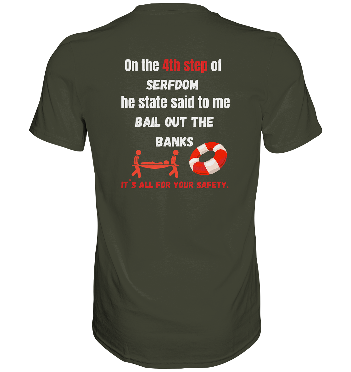 4th step of serfdom - BAIL OUT THE BANKS - RÜCKENDRUCK (Herren, Men)  - Premium Shirt