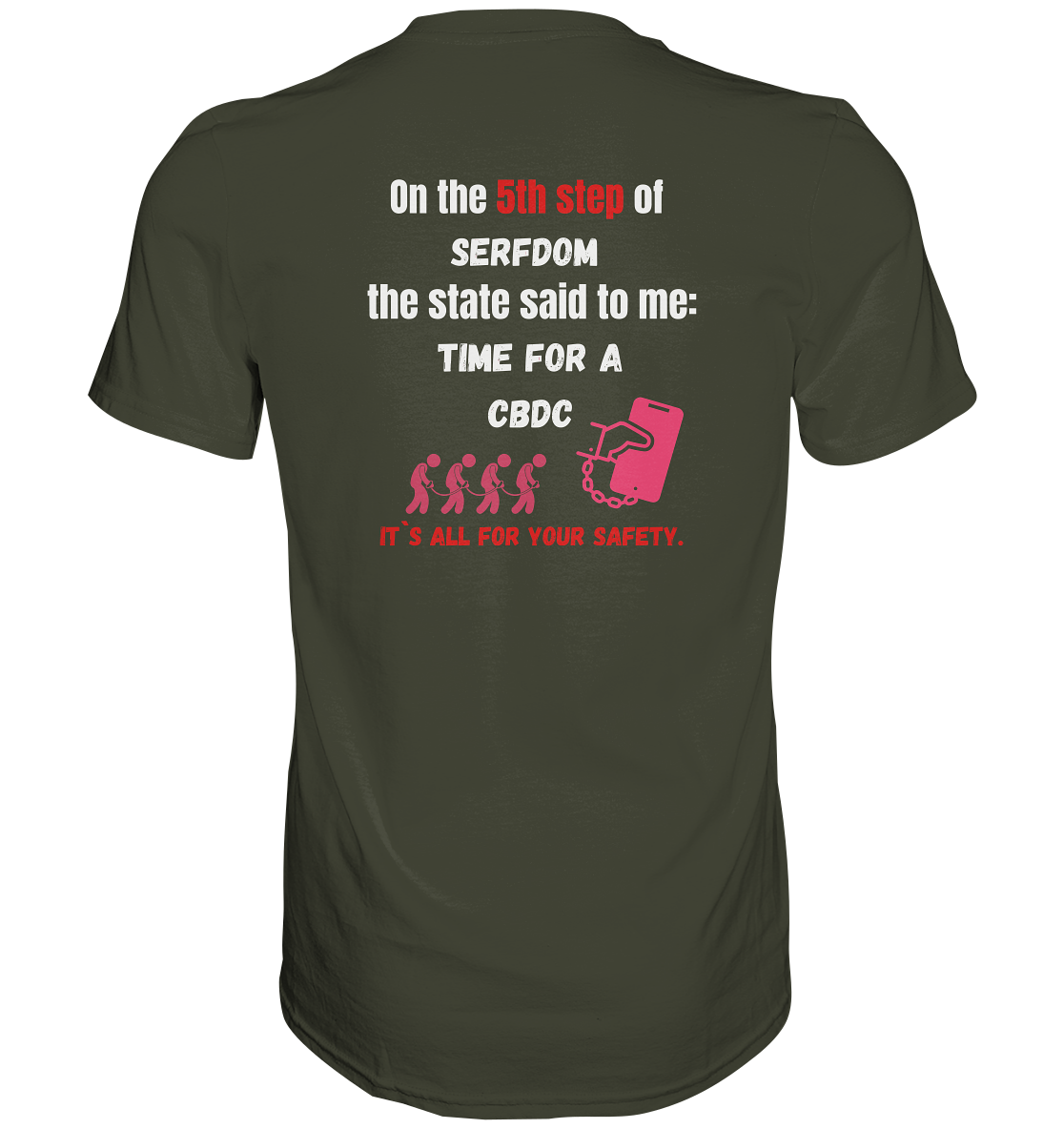 5th step of serfdom - TIME FOR A CBDC - RÜCKENDRUCK (Herren, Men) - Premium Shirt