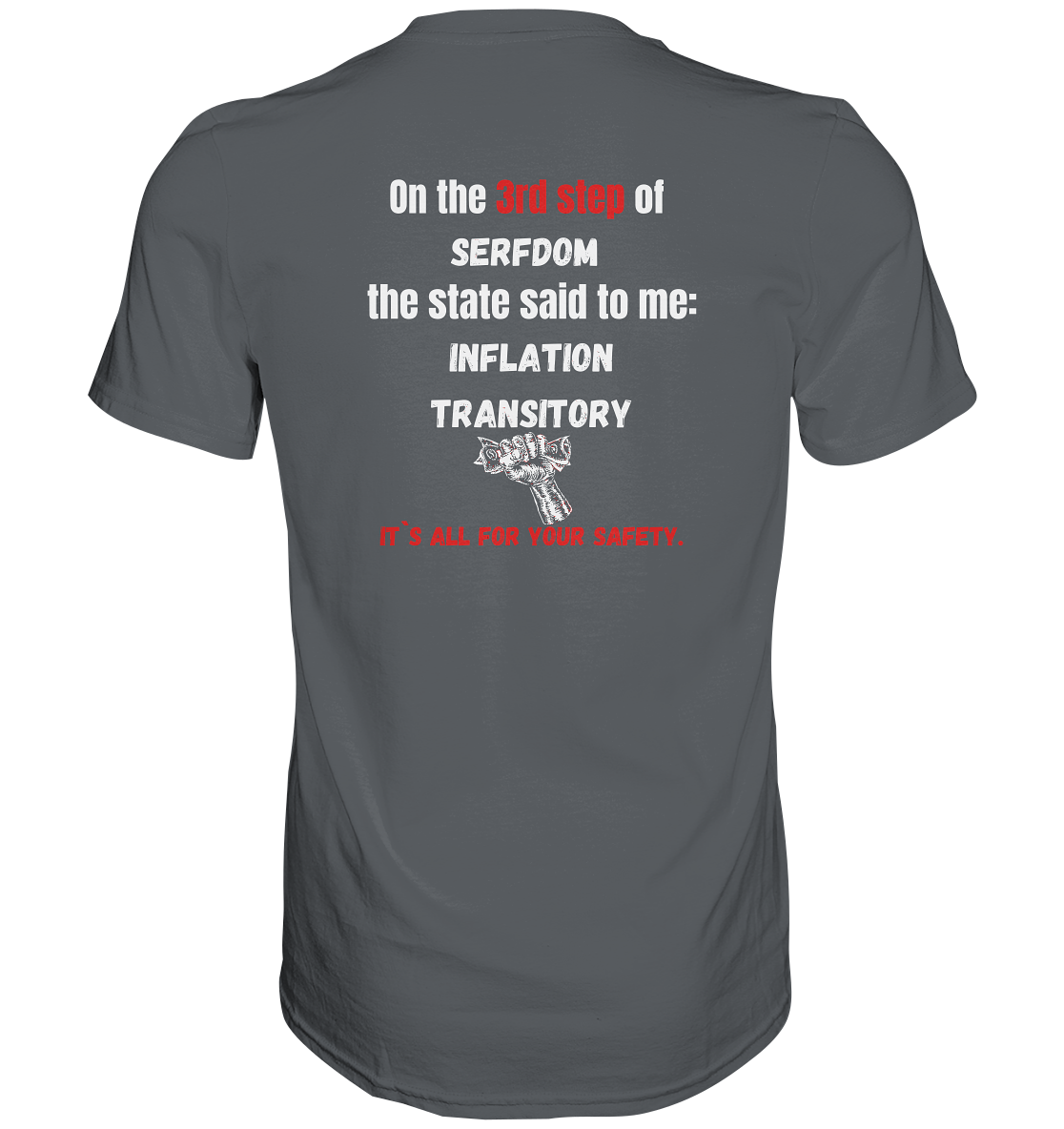 3rd step of serfdom - INFLATION TRANSITORY - RÜCKENDRUCK (Herren, Men)  - Premium Shirt