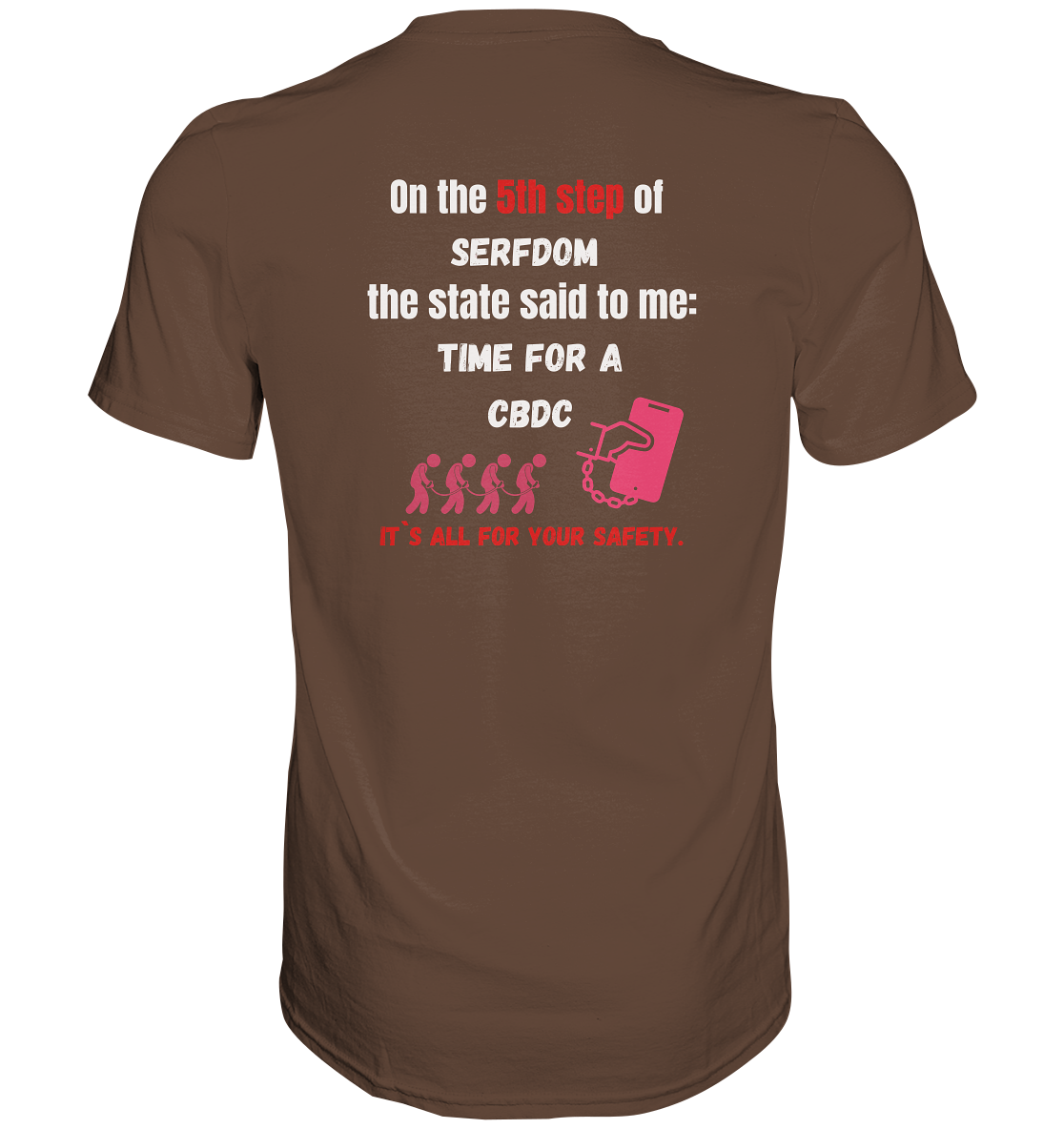 5th step of serfdom - TIME FOR A CBDC - RÜCKENDRUCK (Herren, Men) - Premium Shirt